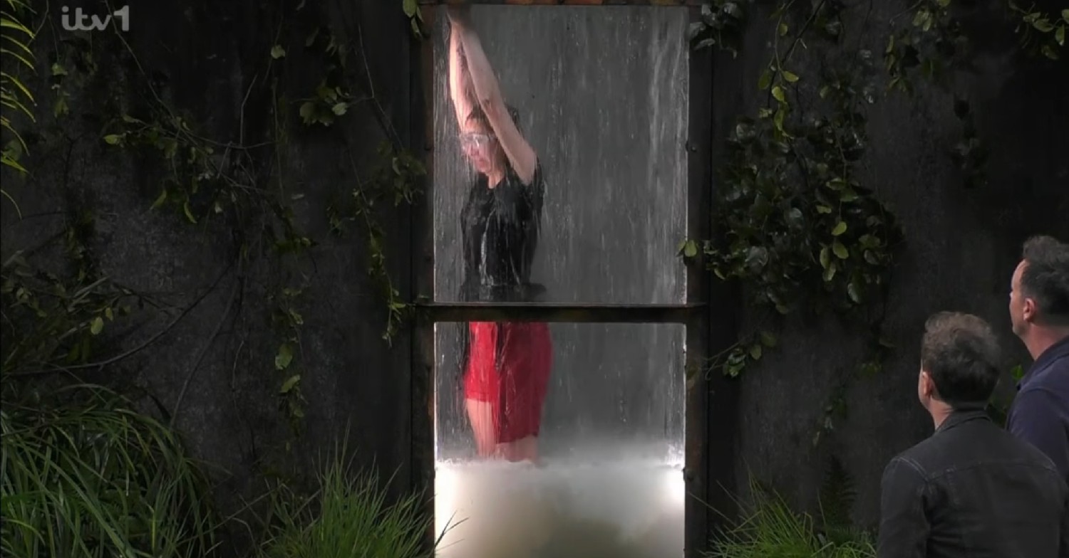 GK Barry in a box filling with water on I'm A Celebrity tonight 