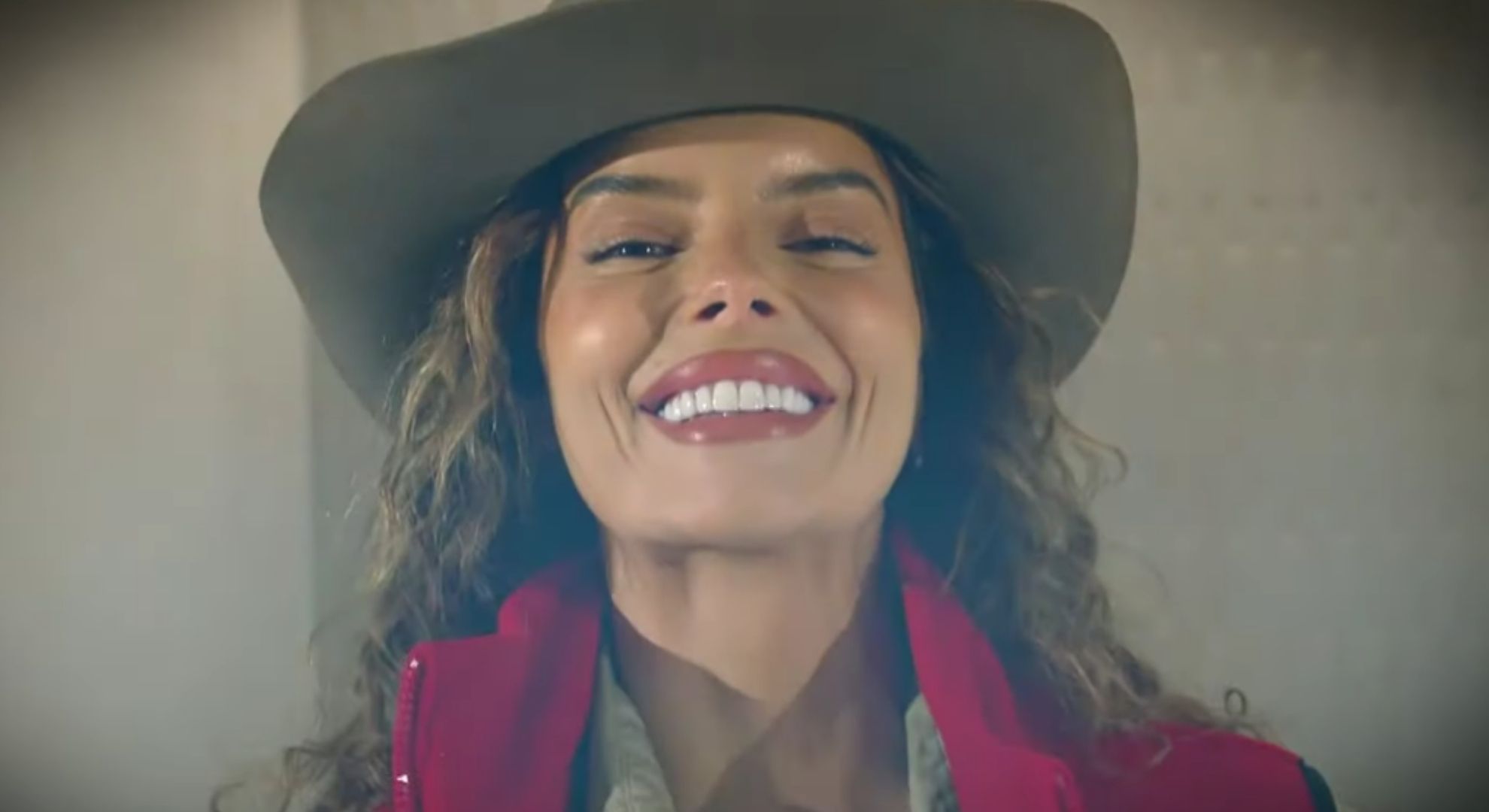 Maura Higgins smiling in I'm A Celeb promo