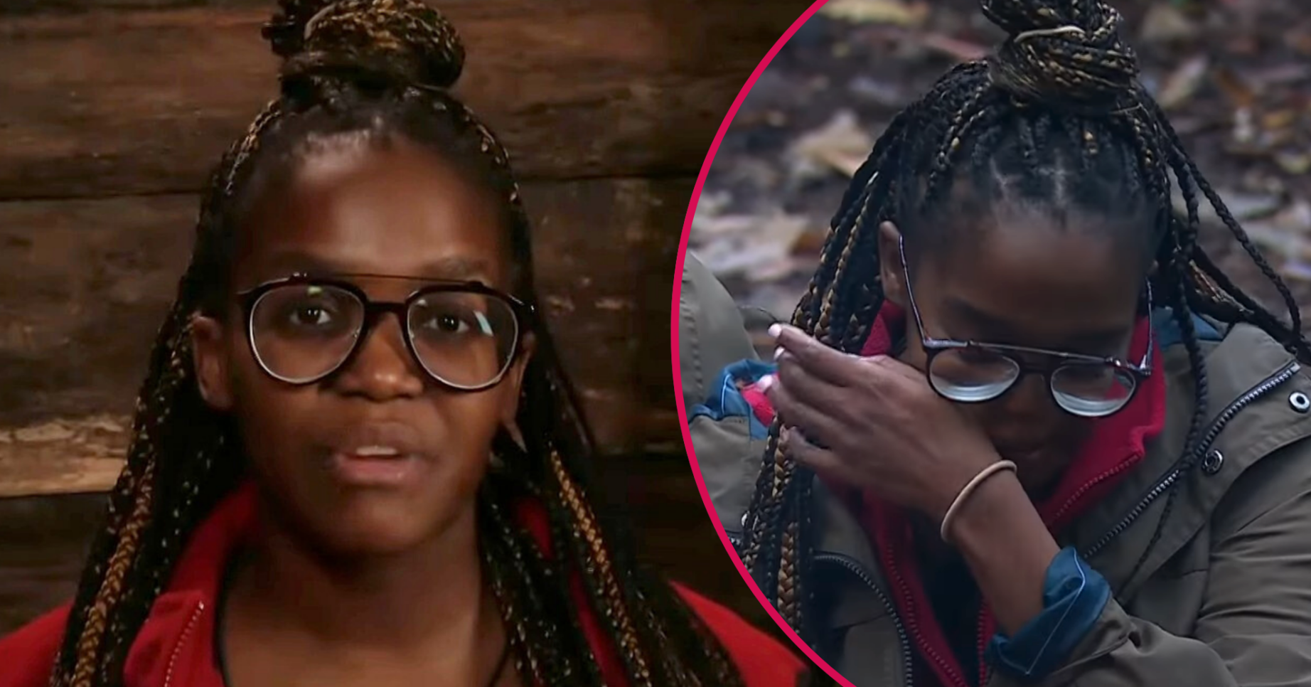 Oti Mabuse speaking in Bush Telegraph and crying on I'm A Celebrity