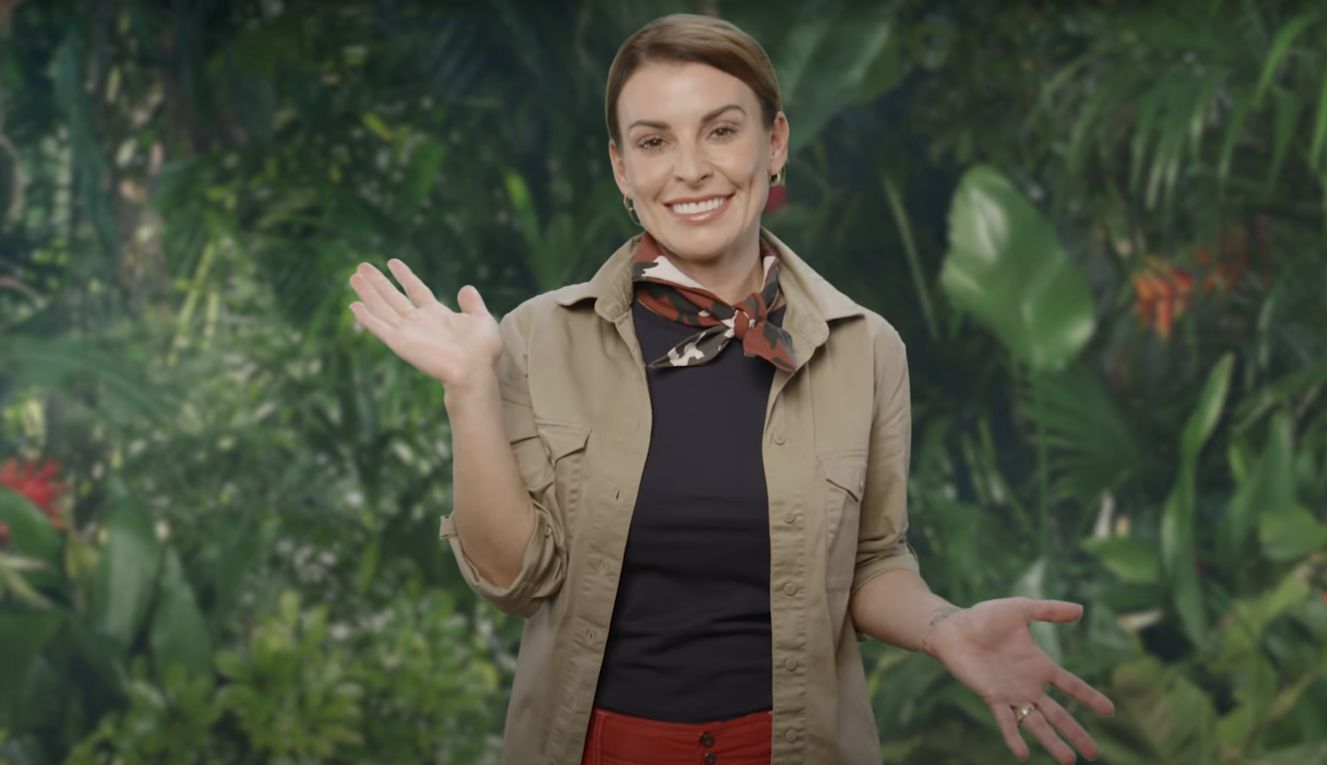 Coleen Rooney poses for a promo photo in the I'm A Celebrity jungle