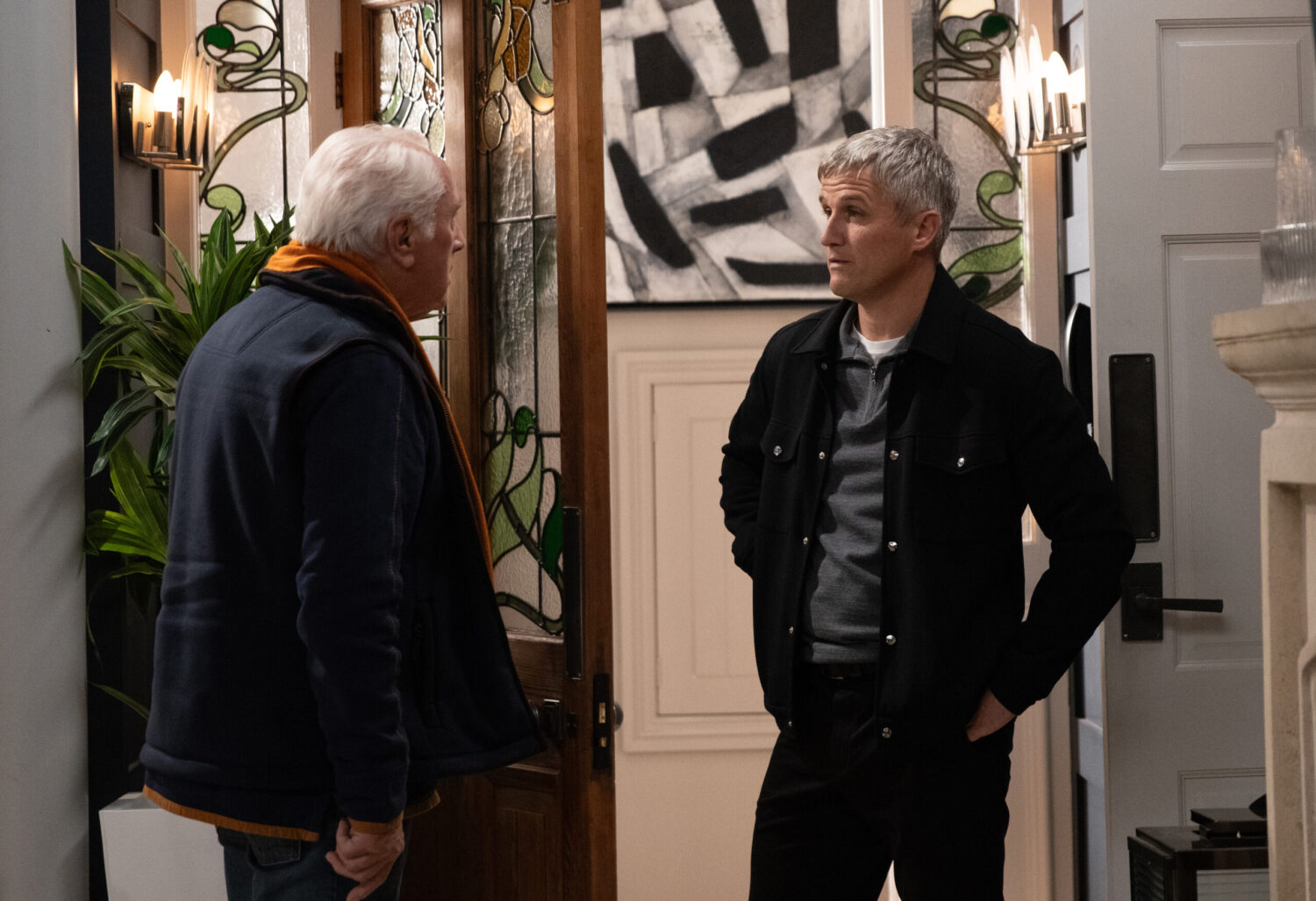 Caleb and Anthony are talking on Emmerdale