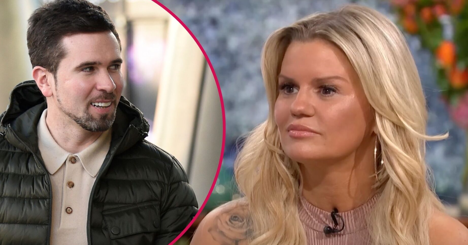 ED! composite of Kerry Katona on This Morning and her and Ryan Mahoney walking and smiling