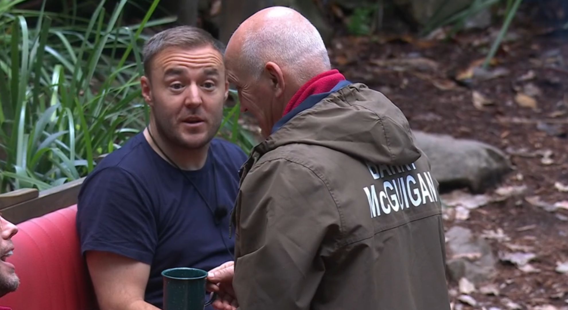 Alan Halsall talking to Barry McGuigan on I'm A Celebrity