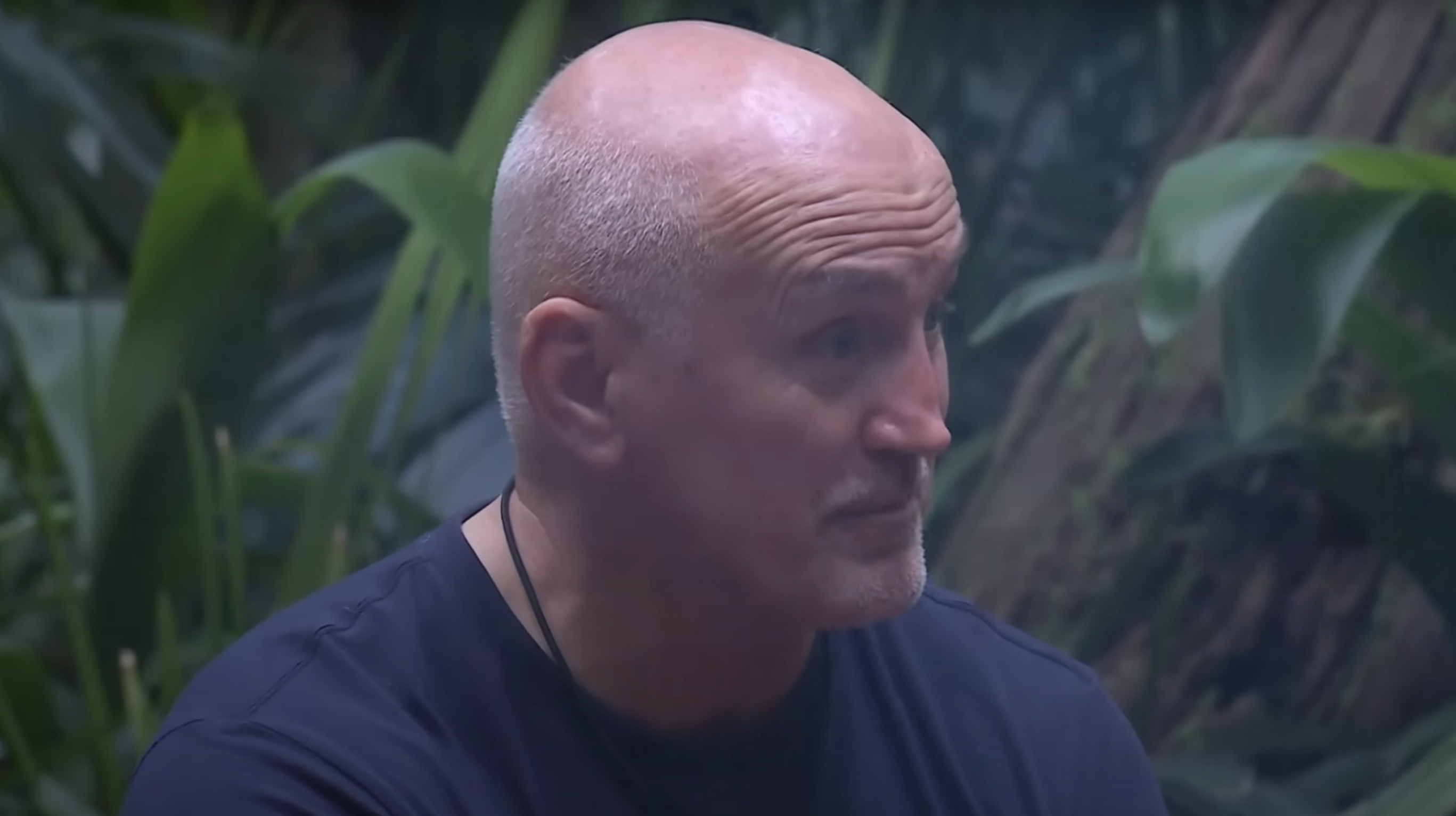 Close up of Barry McGuigan in the I'm A Celebrity jungle