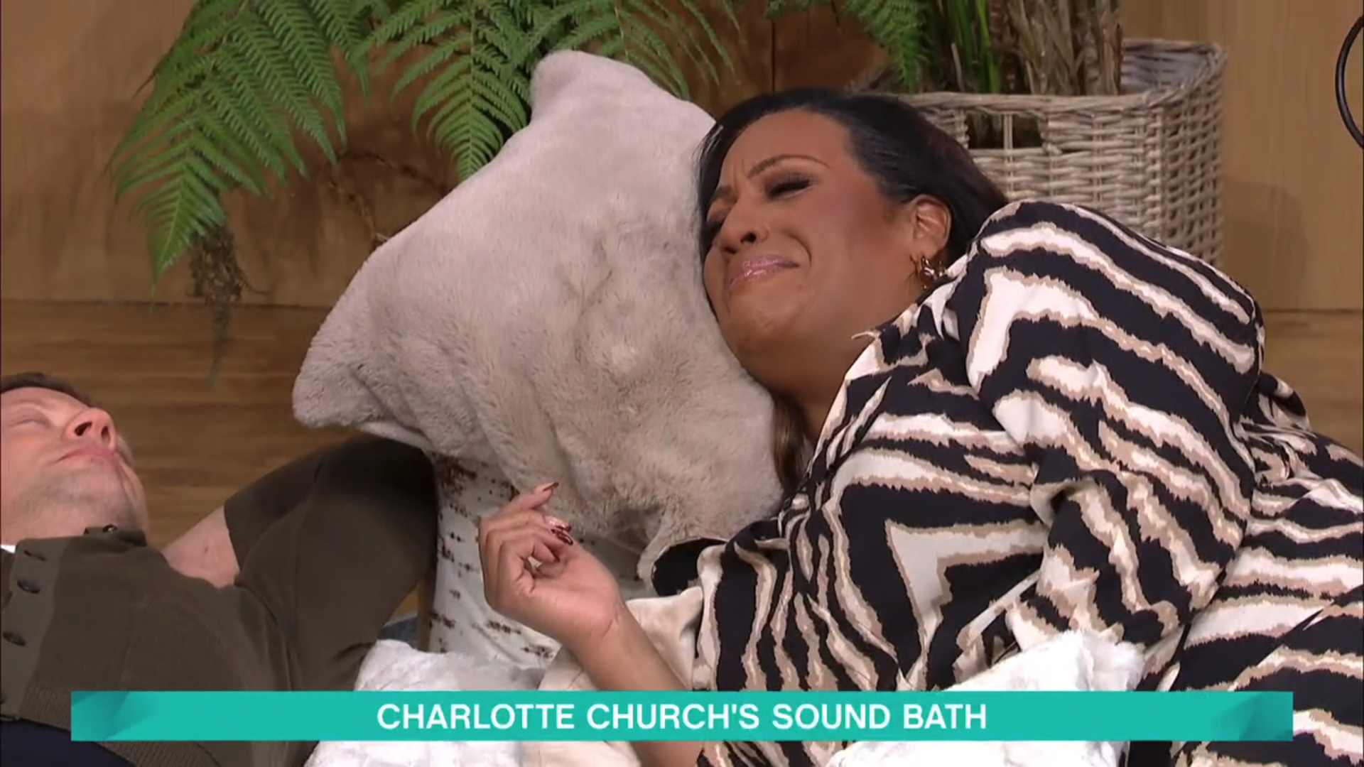 Charlotte Church leading a sound bath segment with Alison Hammond on This Morning