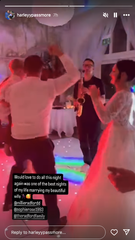 Harley and Millie Radford dancing at their wedding