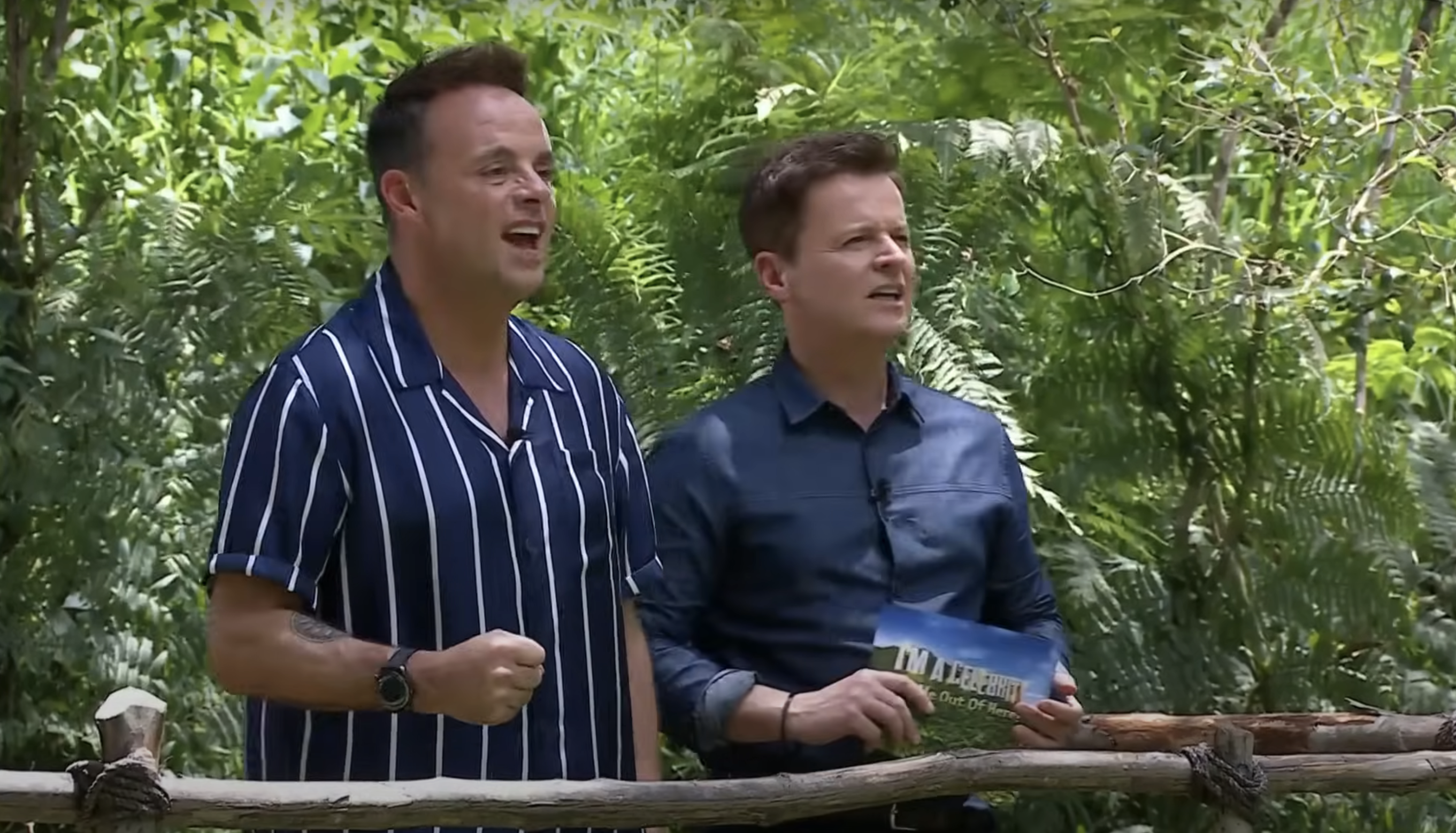 Ant and Dec getting excited during Dean's trial on I'm A Celebrity