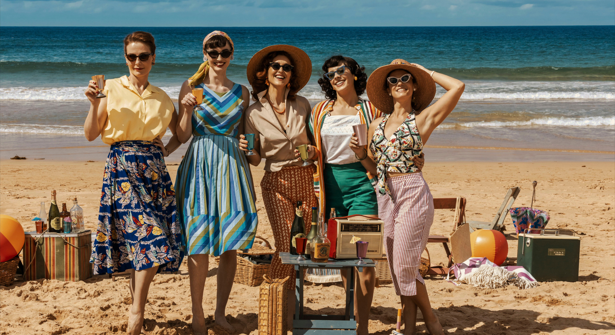 Group pictures of recurring and new characters on Ten Pound Poms series two 