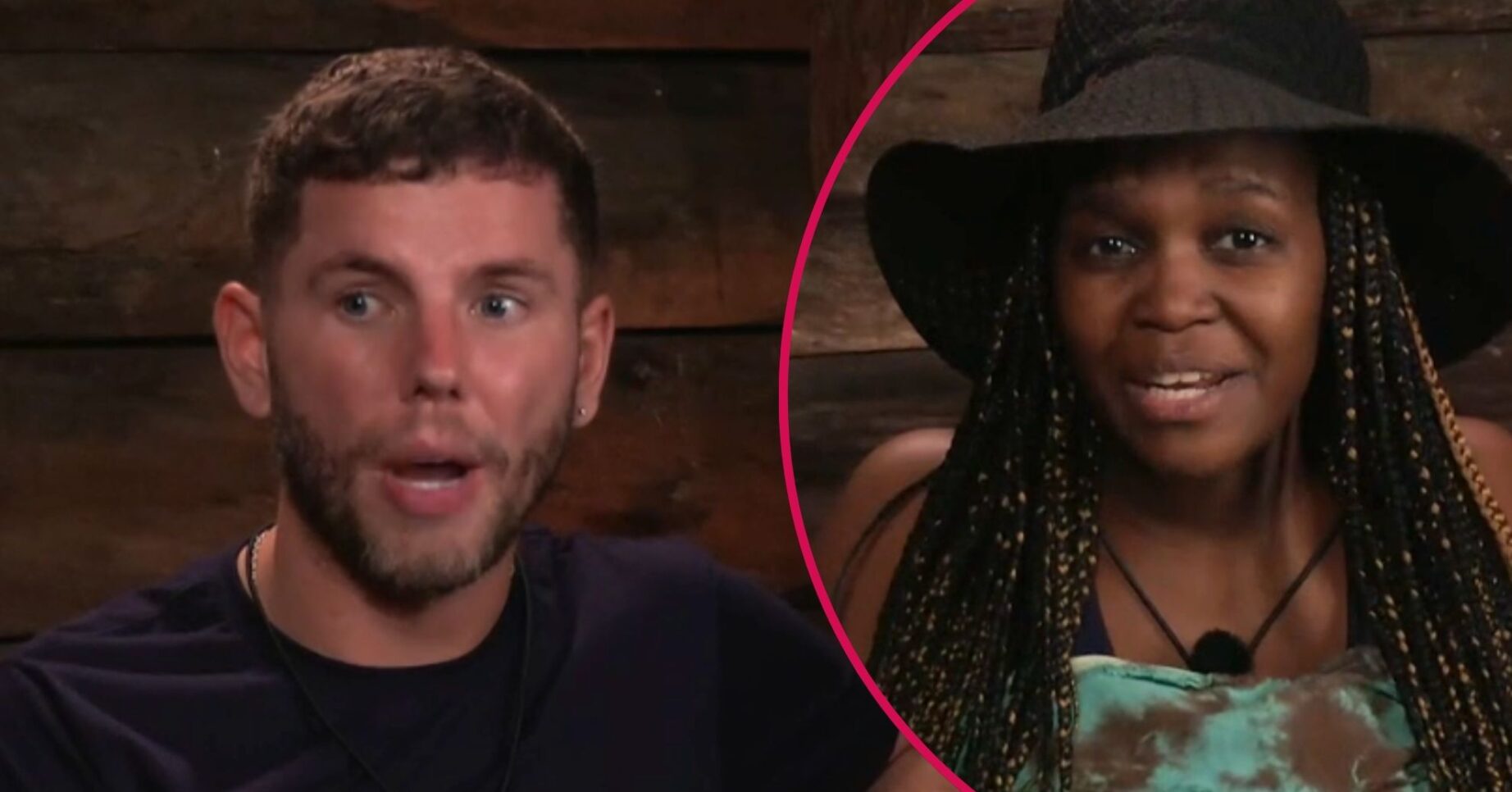 ED! composite of Dean McCullough and Oti Mabuse in Bush Telegraph on I'm A Celebrity