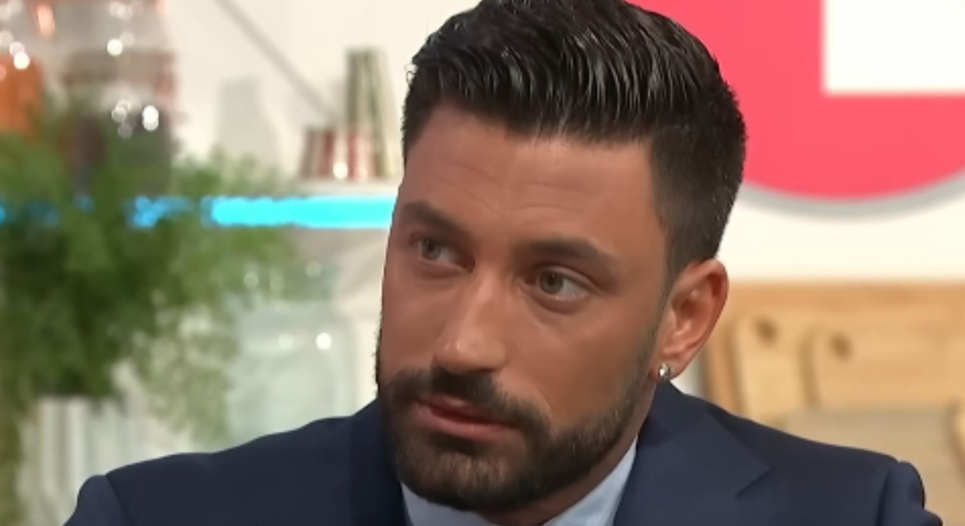 Giovanni Pernice looking serious on Lorraine