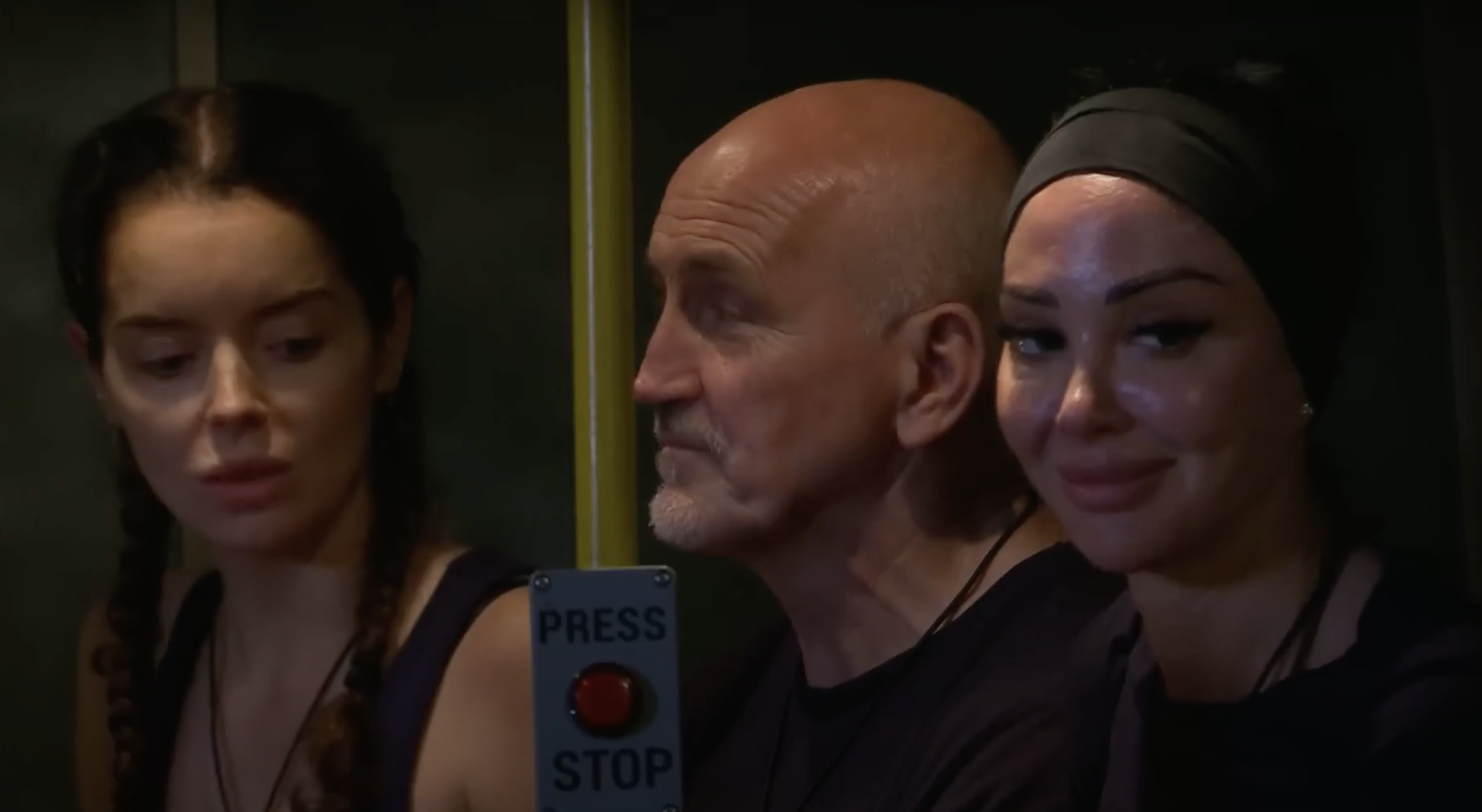 Maura Higgins and Tulisa sat together on the Fright Bus on I'm A Celebrity