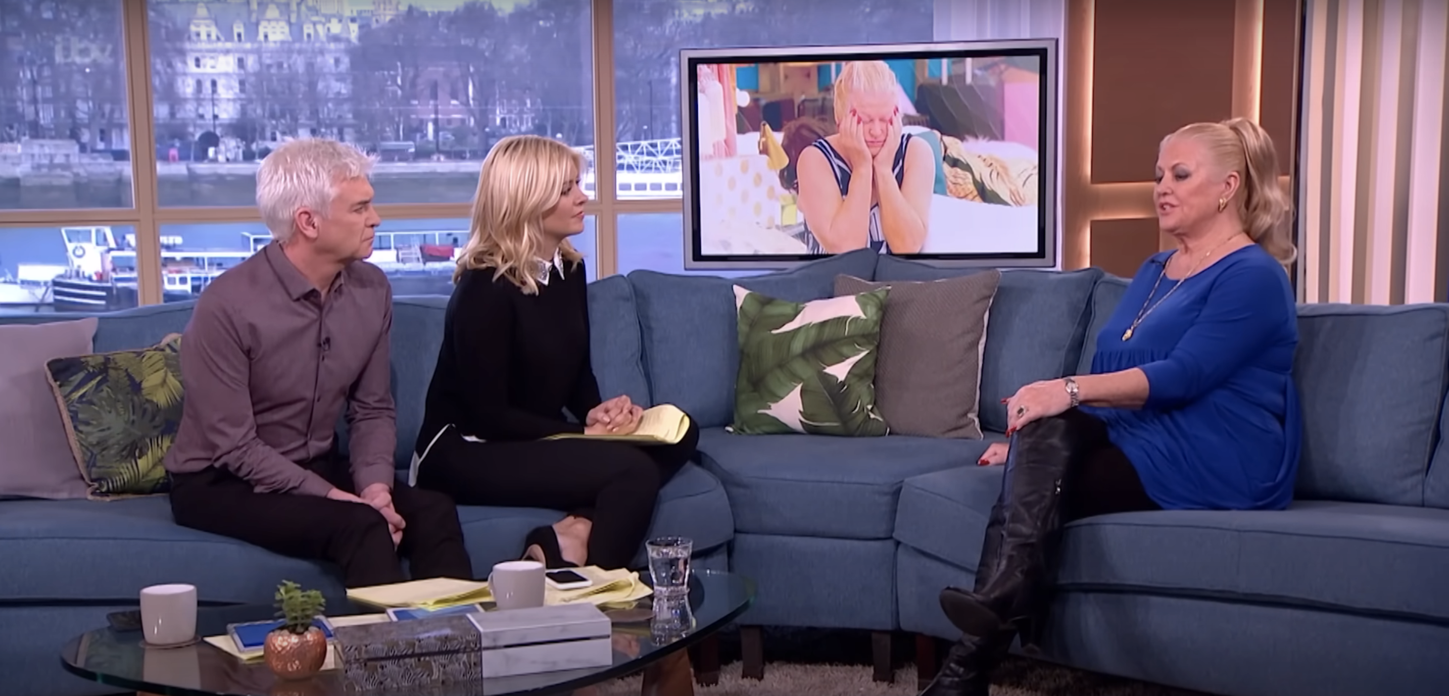 Kim Woodburn, Phillip Schofield and Holly Willoughby in the This Morning studio