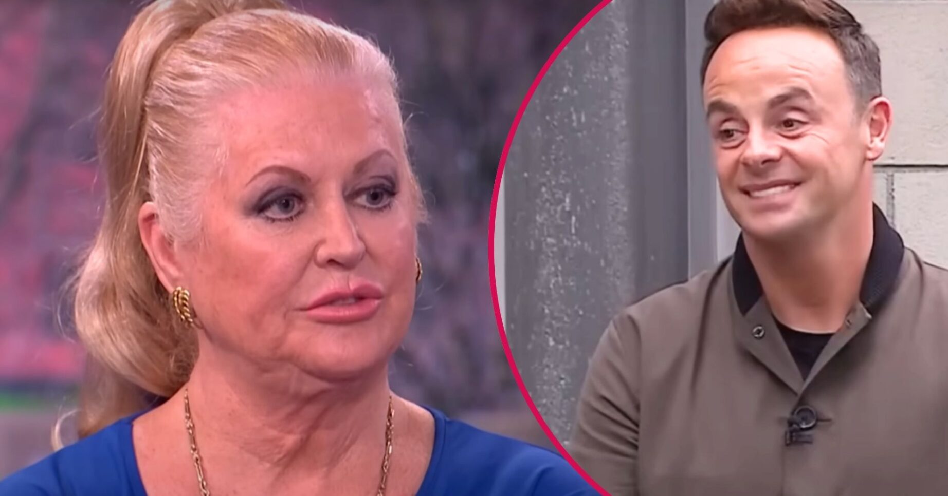 Kim Woodburn in the This Morning studio with Ant McPartlin overlaid