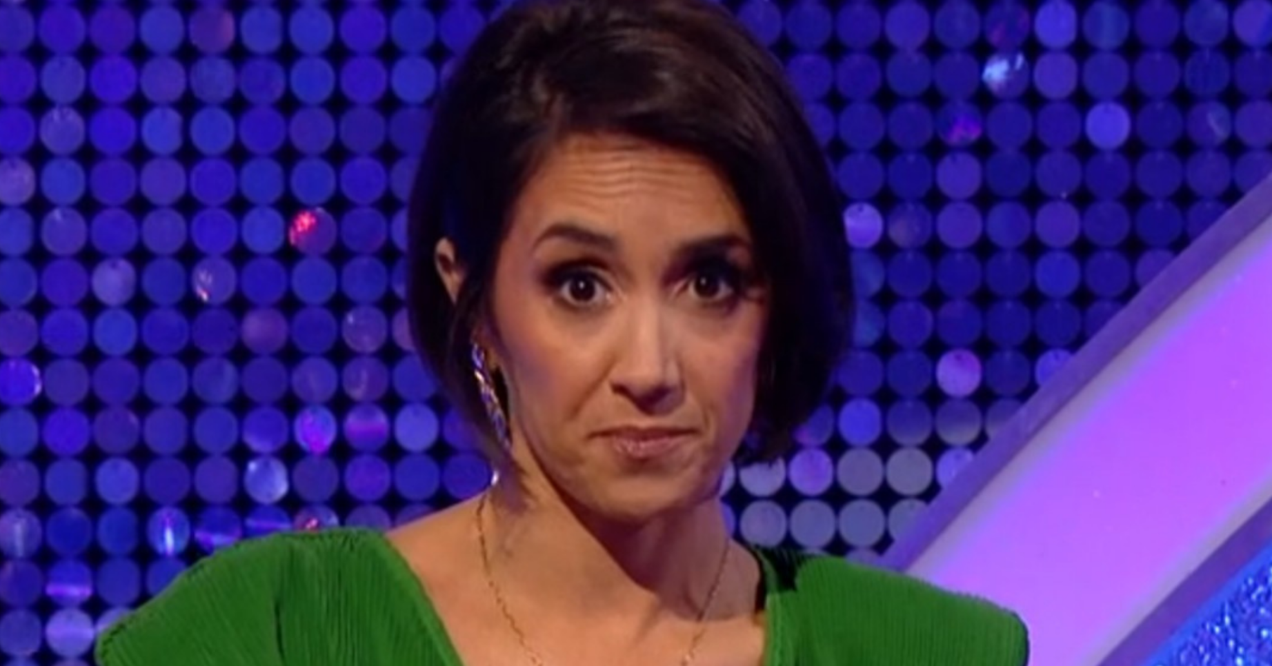 Janette Manrara with shocked expression