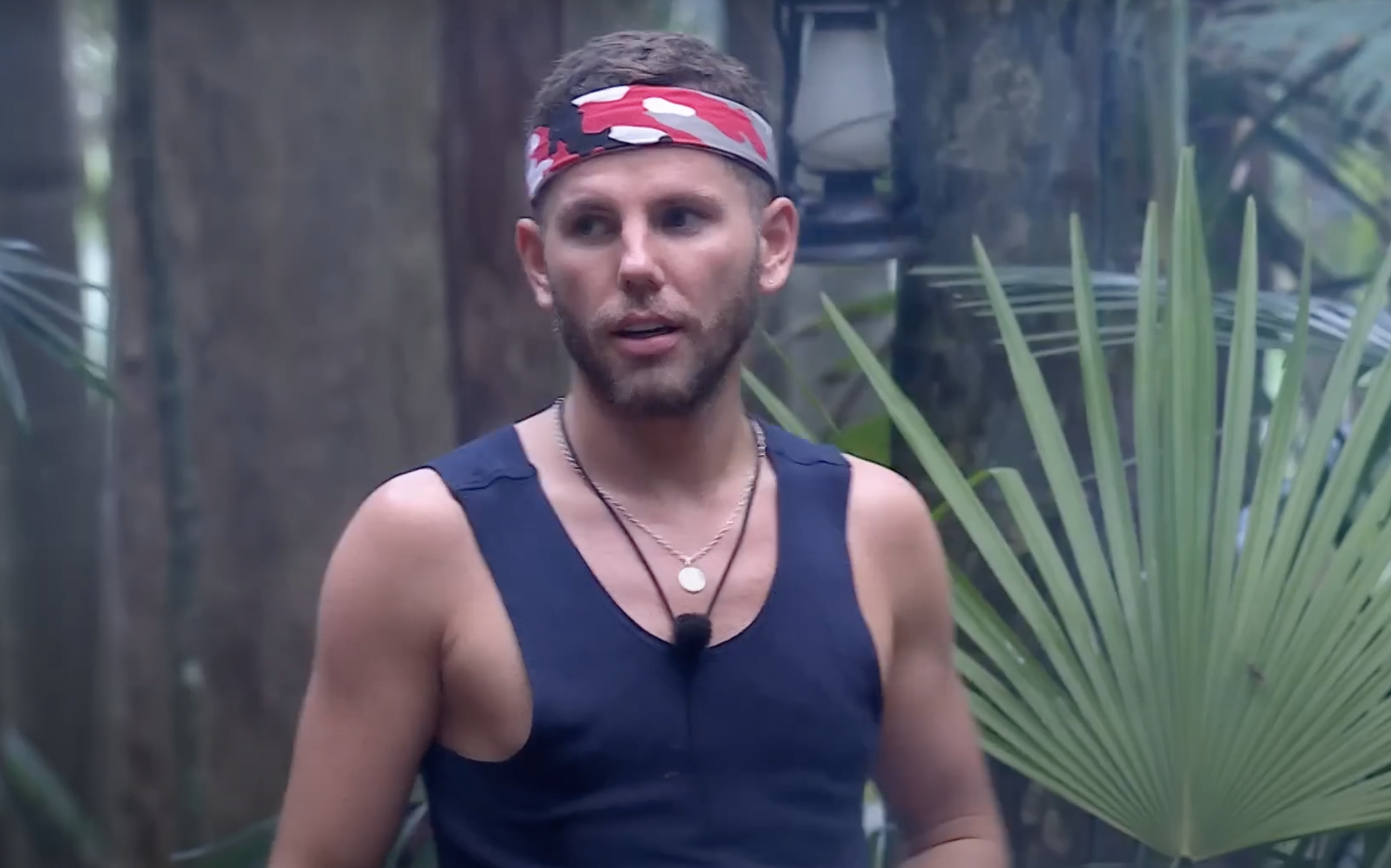 Dean McCullough in camp on I'm A Celebrity