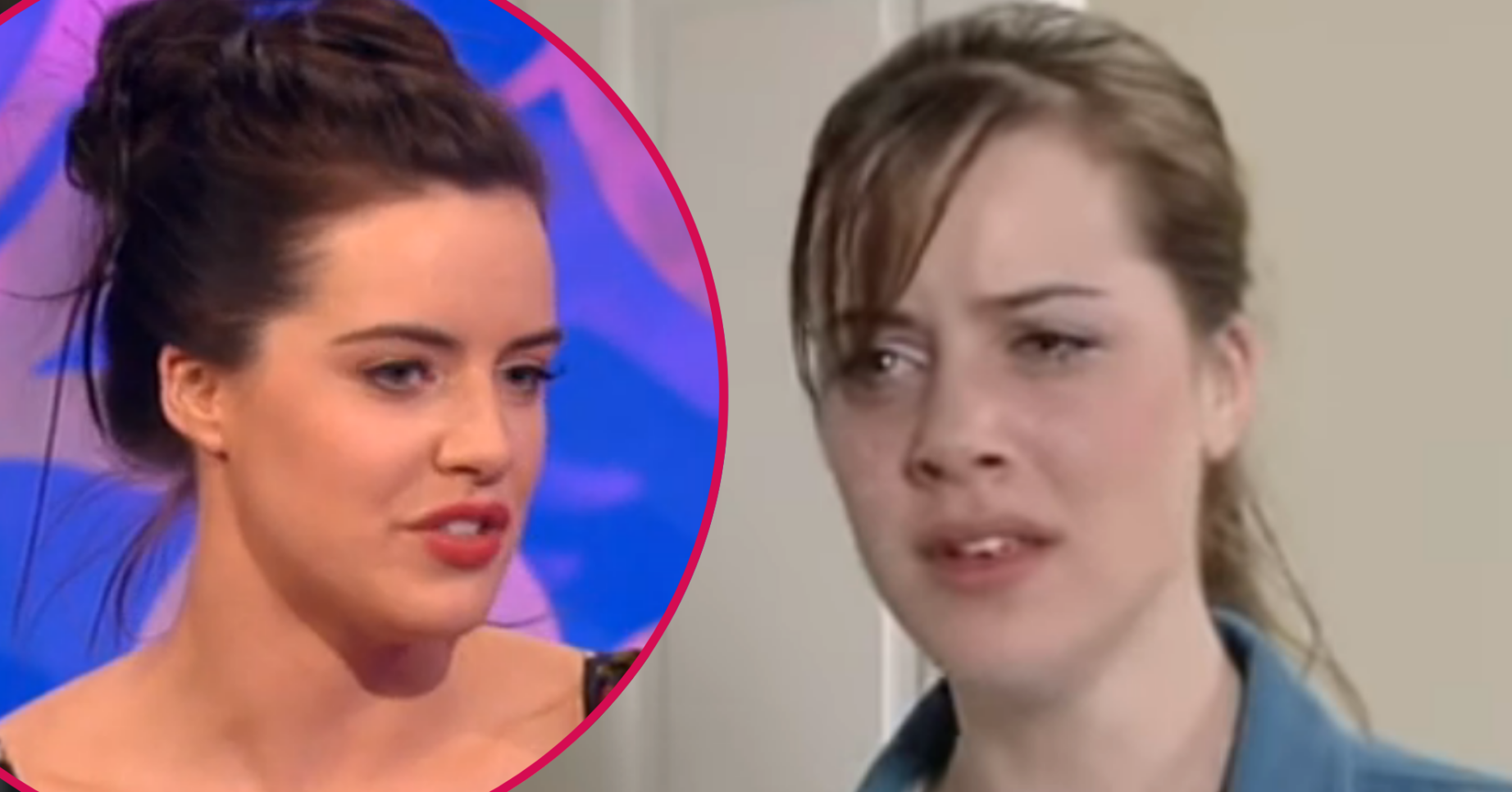 Composite image of Zoe Slater on EastEnders and, inset, Michelle Ryan in an interview (Credit: ITV/BBC/Composite: ED!)