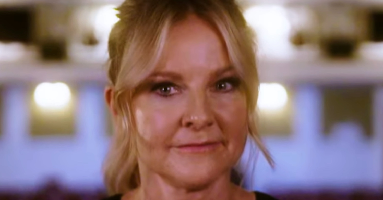 Sarah Hadland frowning in Strictly rehearsals