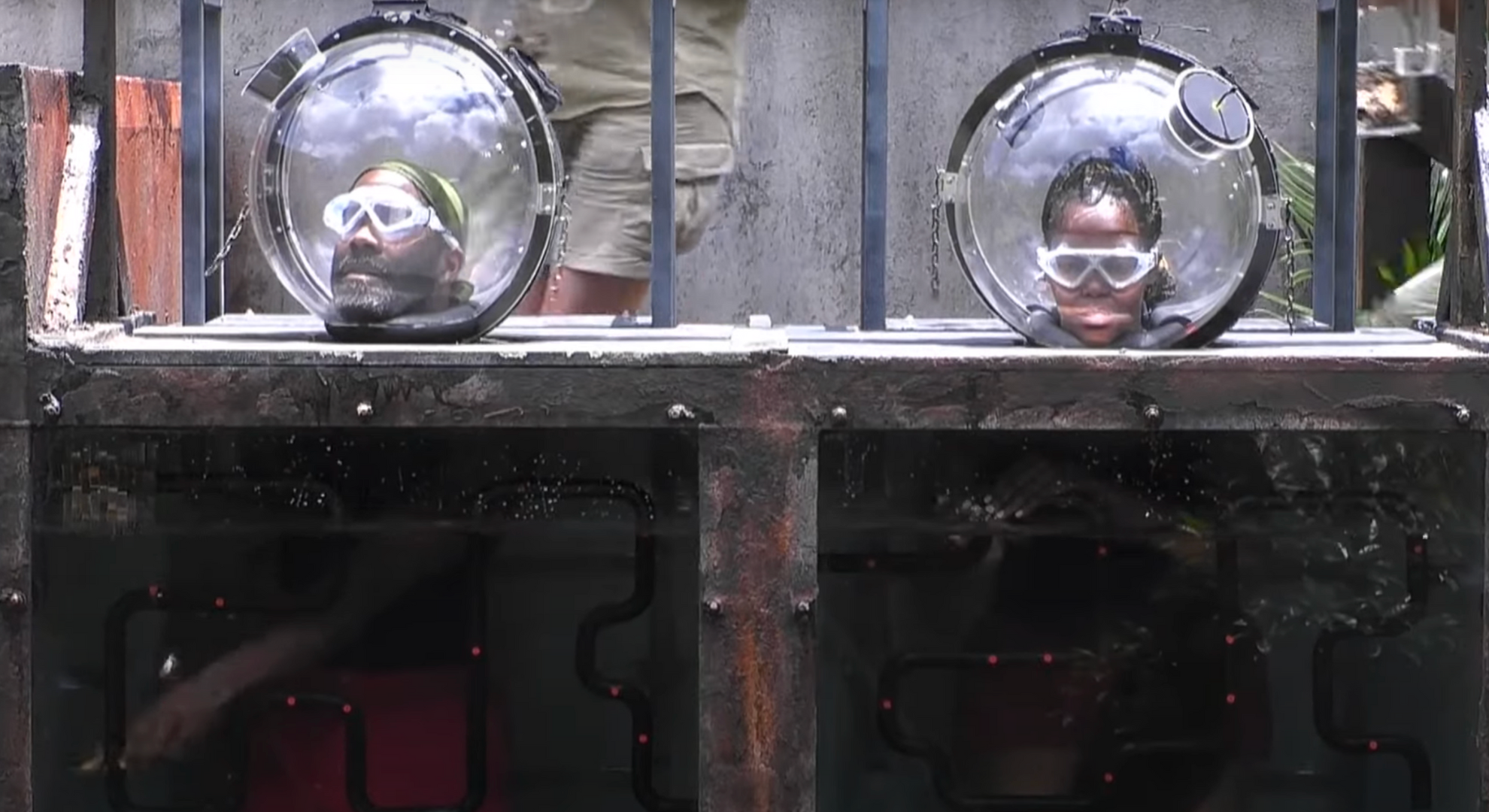 Melvin and Oti in the latest I'm A Celeb challenge