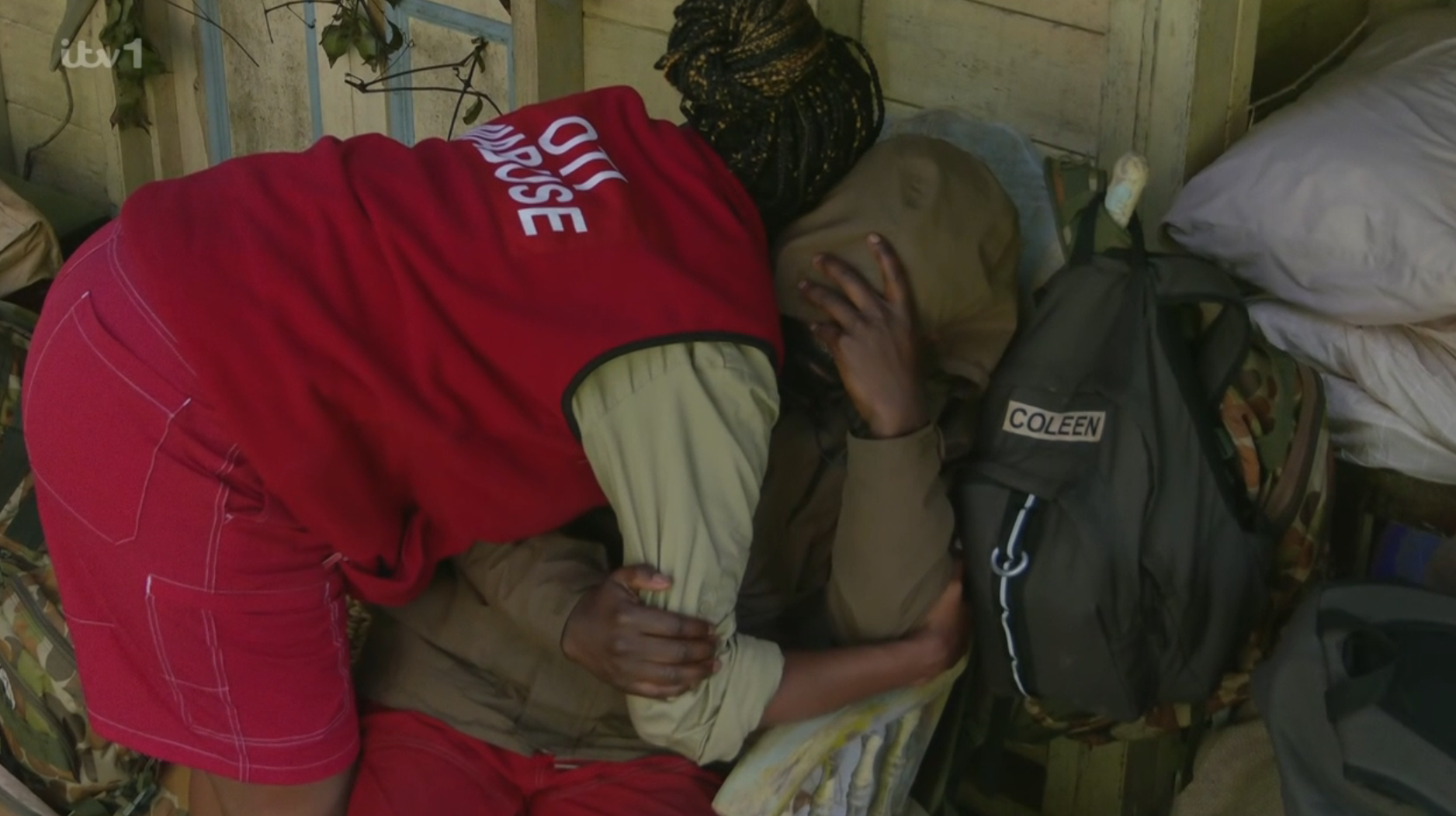 Oti hugs Melvin on I'm A Celebrity (Credit: ITV)