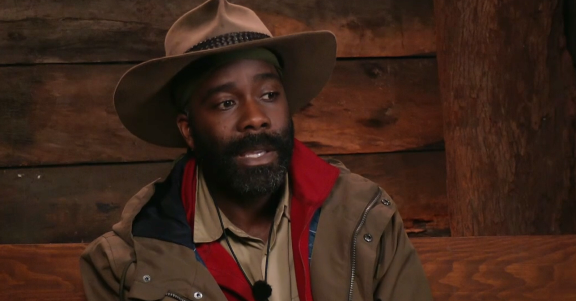 Melvin Odoom in the I'm A Celebrity Bush Telegraph (Credit: ITV)