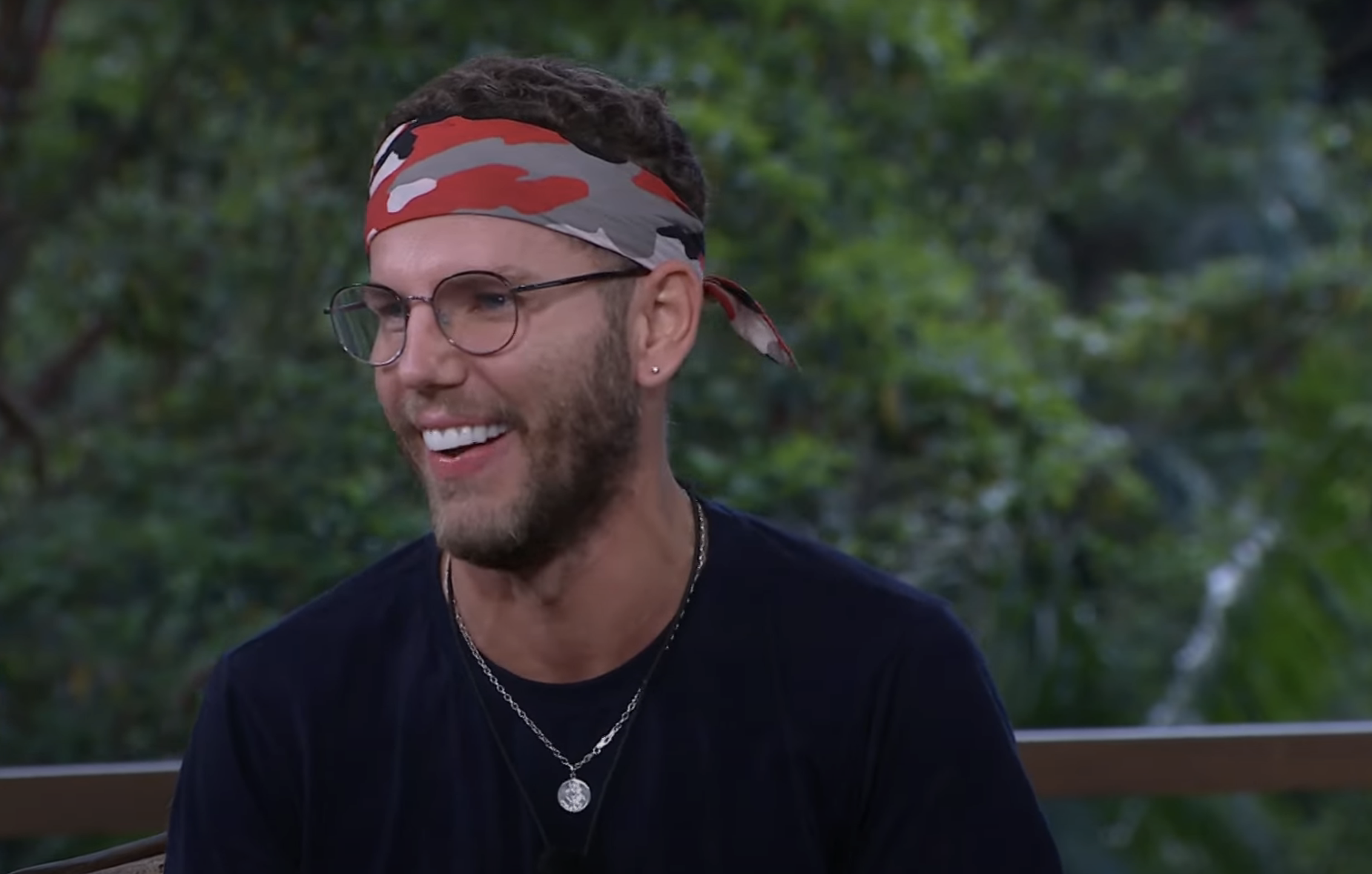 Dean in the studio talking to Ant and Dec after being evicted