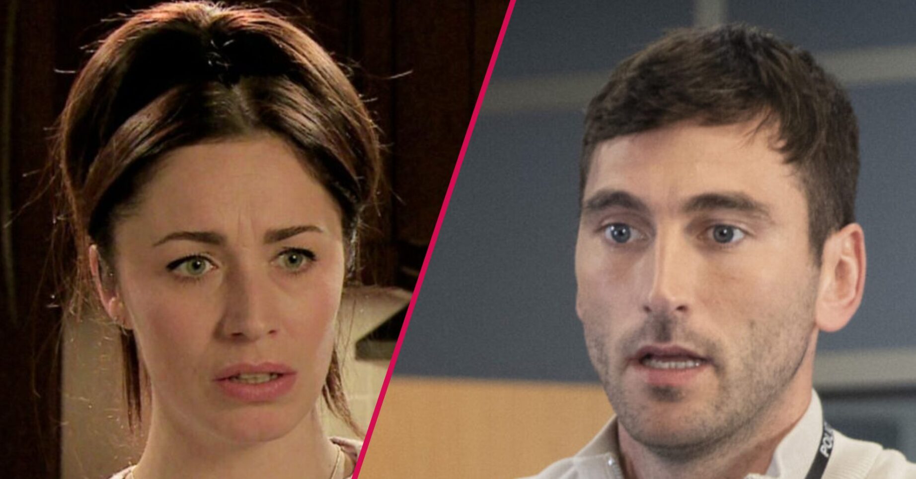 Composite image of Shona and Kit on Corrie, looking shocked (Credit: ITV/Composite: ED!)