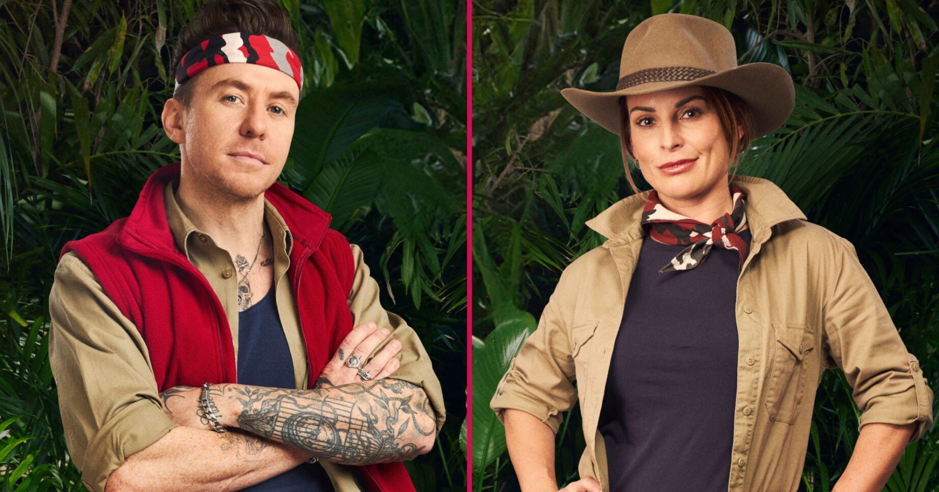 ED! composite of Danny Jones and Coleen Rooney in official I'm A Celebrity pictures