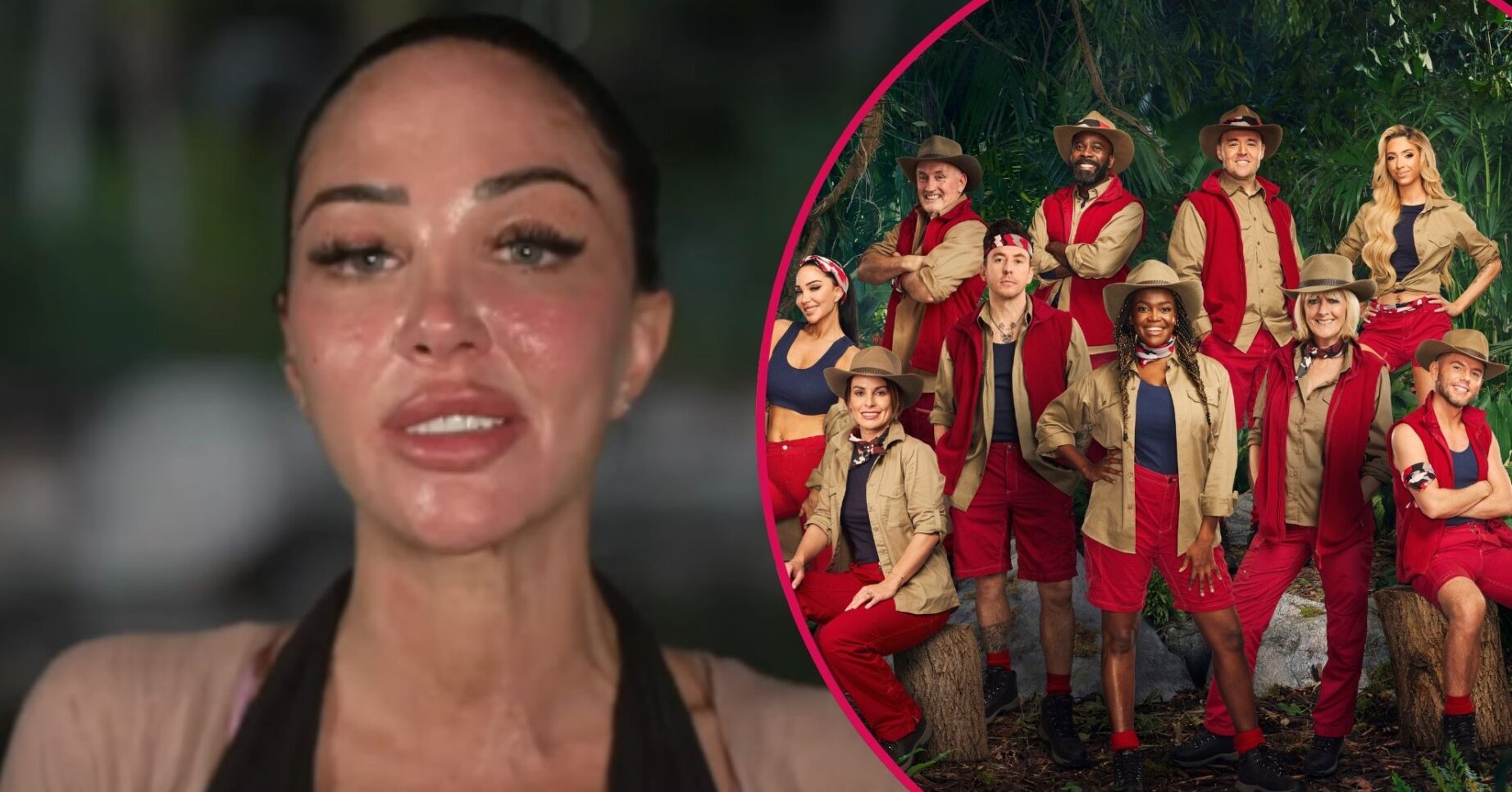 ED! composite of Tulisa Contostavlos speaking on Lorraine and the I'm A Celebrity 2024 line-up official pic