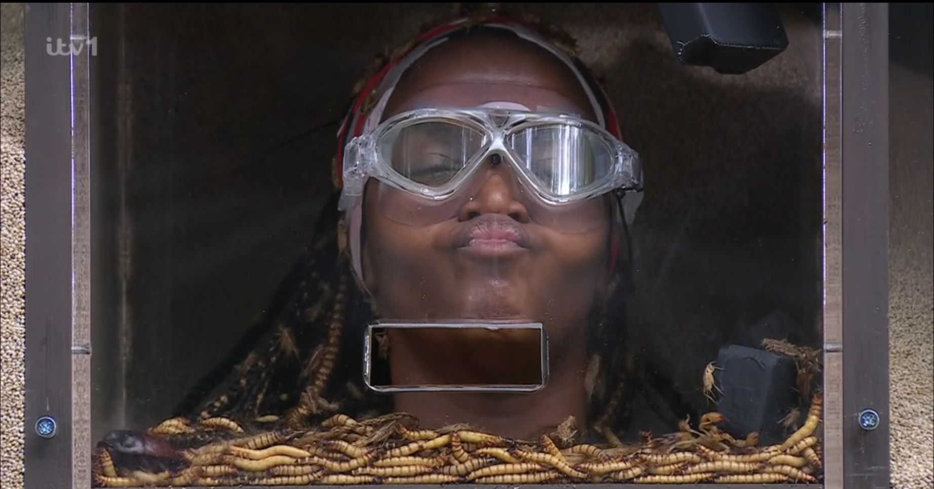 Oti Mabuse holding her breath in a trial