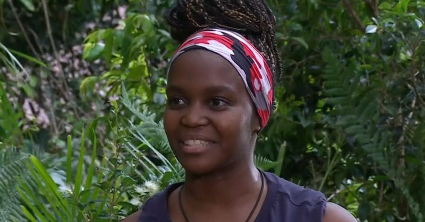 Oti Mabuse smiling on I'm A Celebrity tonight