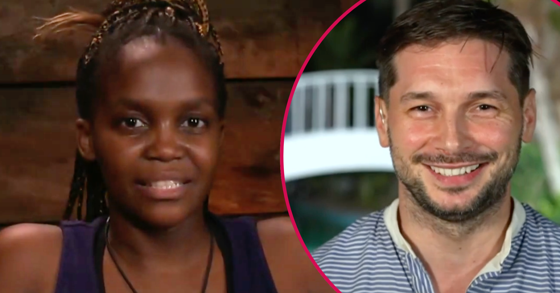 Oti Mabuse on i'm A Celebrity and her husband smiling