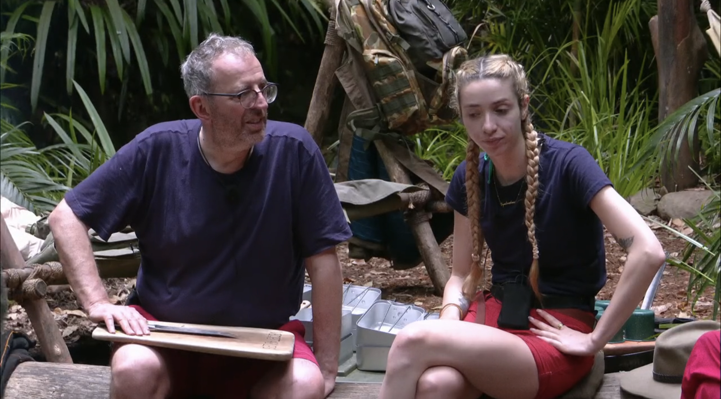 GK Barry and Richard Coles in the I'm A Celebrity jungle
