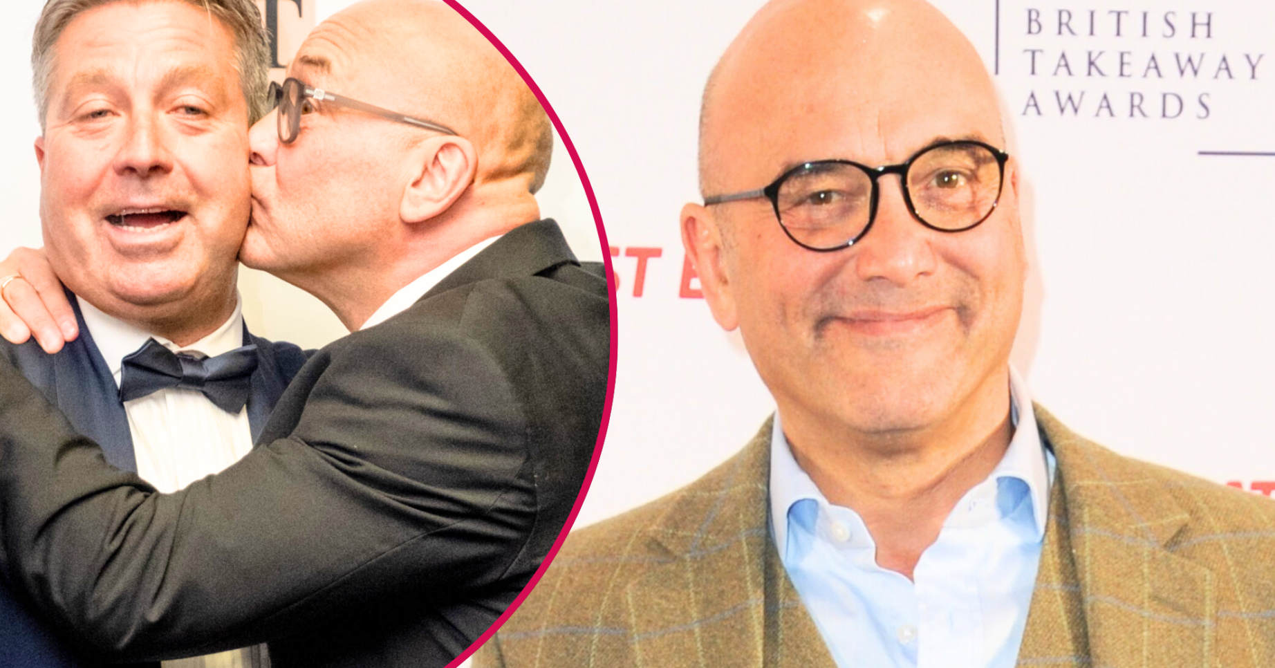 Gregg Wallace smiling and inset with John Torode
