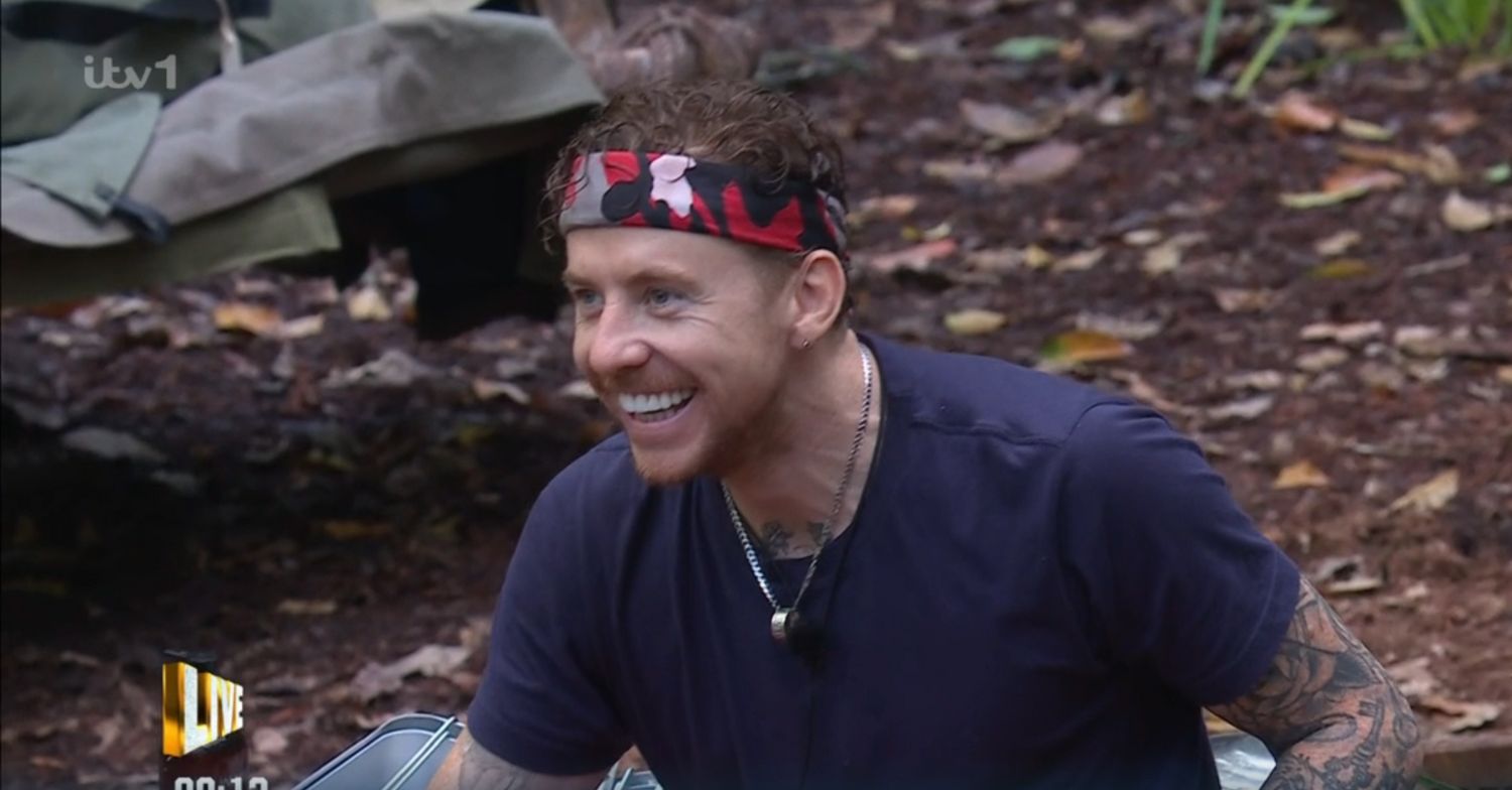 Danny Jones smiling on I'm A Celebrity