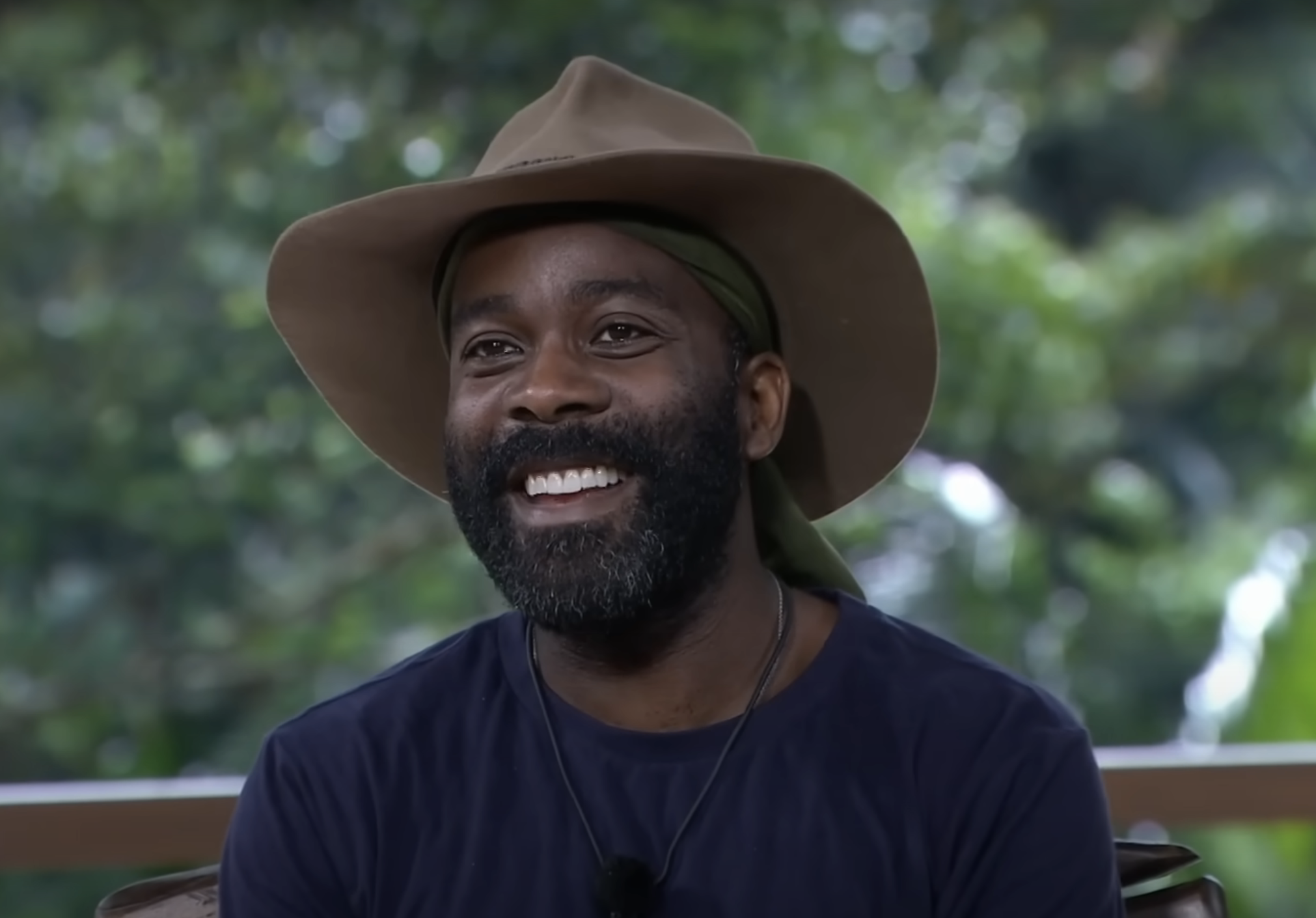 Melvin Odoom in the I'm A Celebrity studio after his eviction