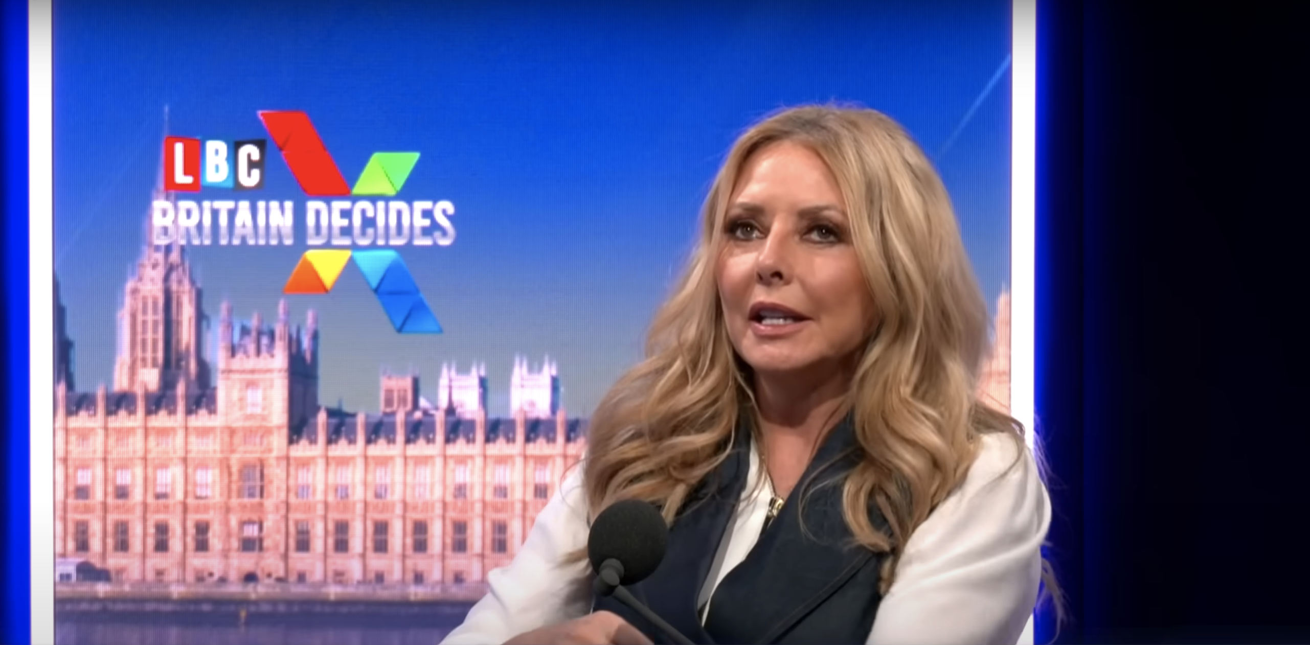 Carol Vorderman in the LBC studio
