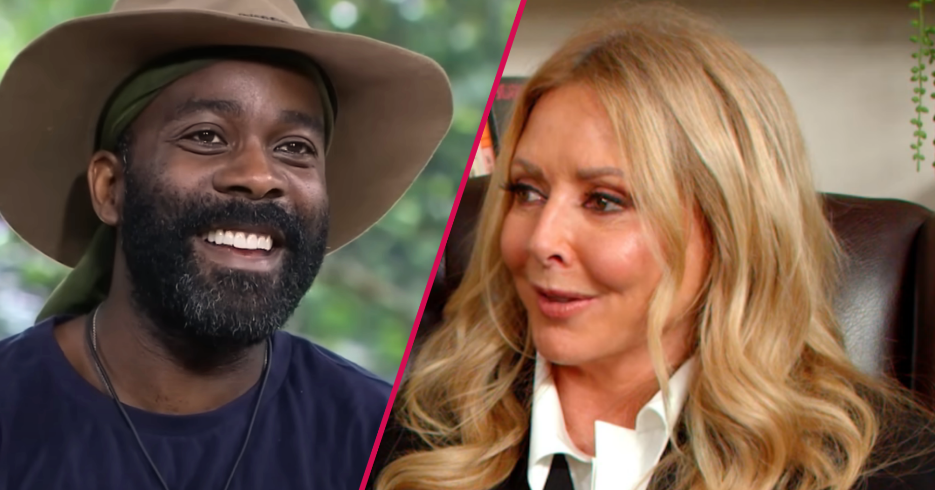 Melvin Odoom smiling and Carol Vorderman