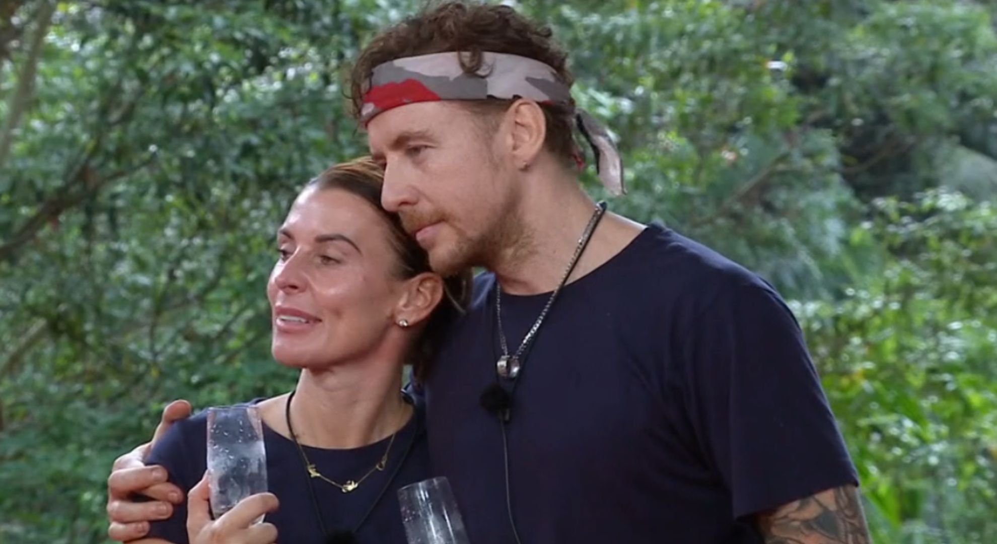 Danny Jones hugging Coleen Rooney before I'm A Celebrity final winner reveal 