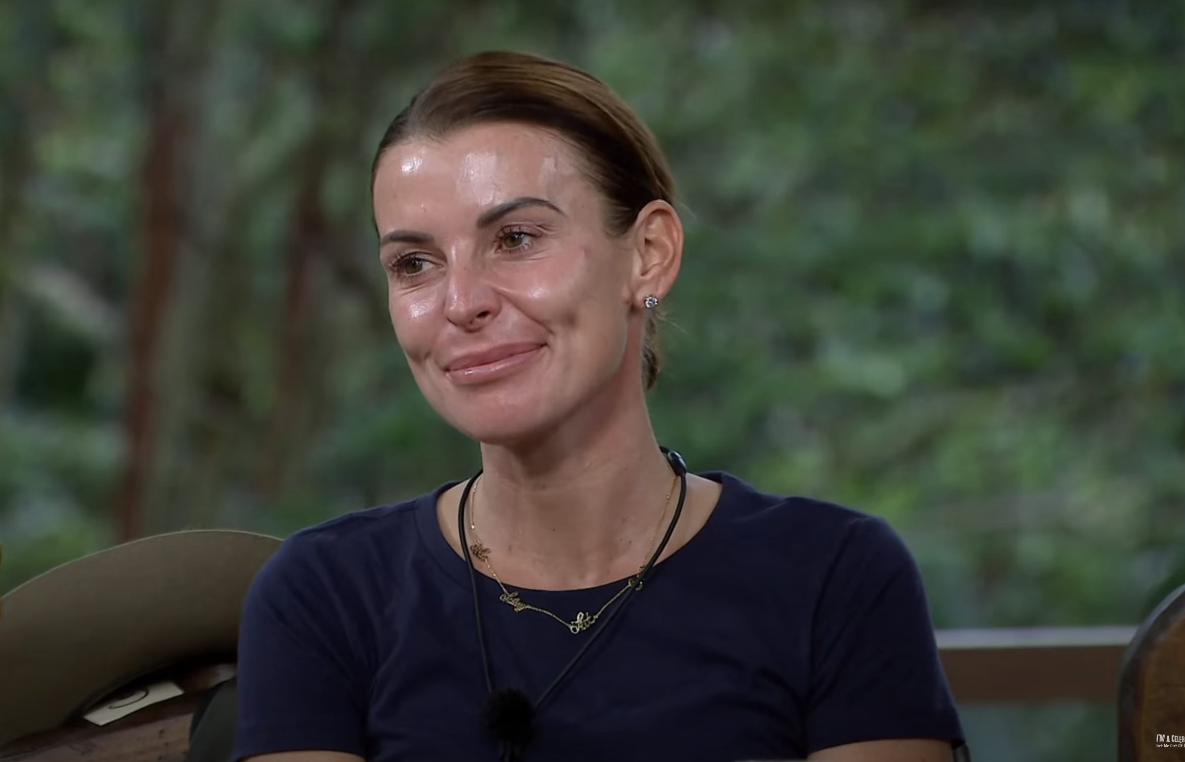 Coleen Rooney in the I'm A Celebrity studio after her eviction