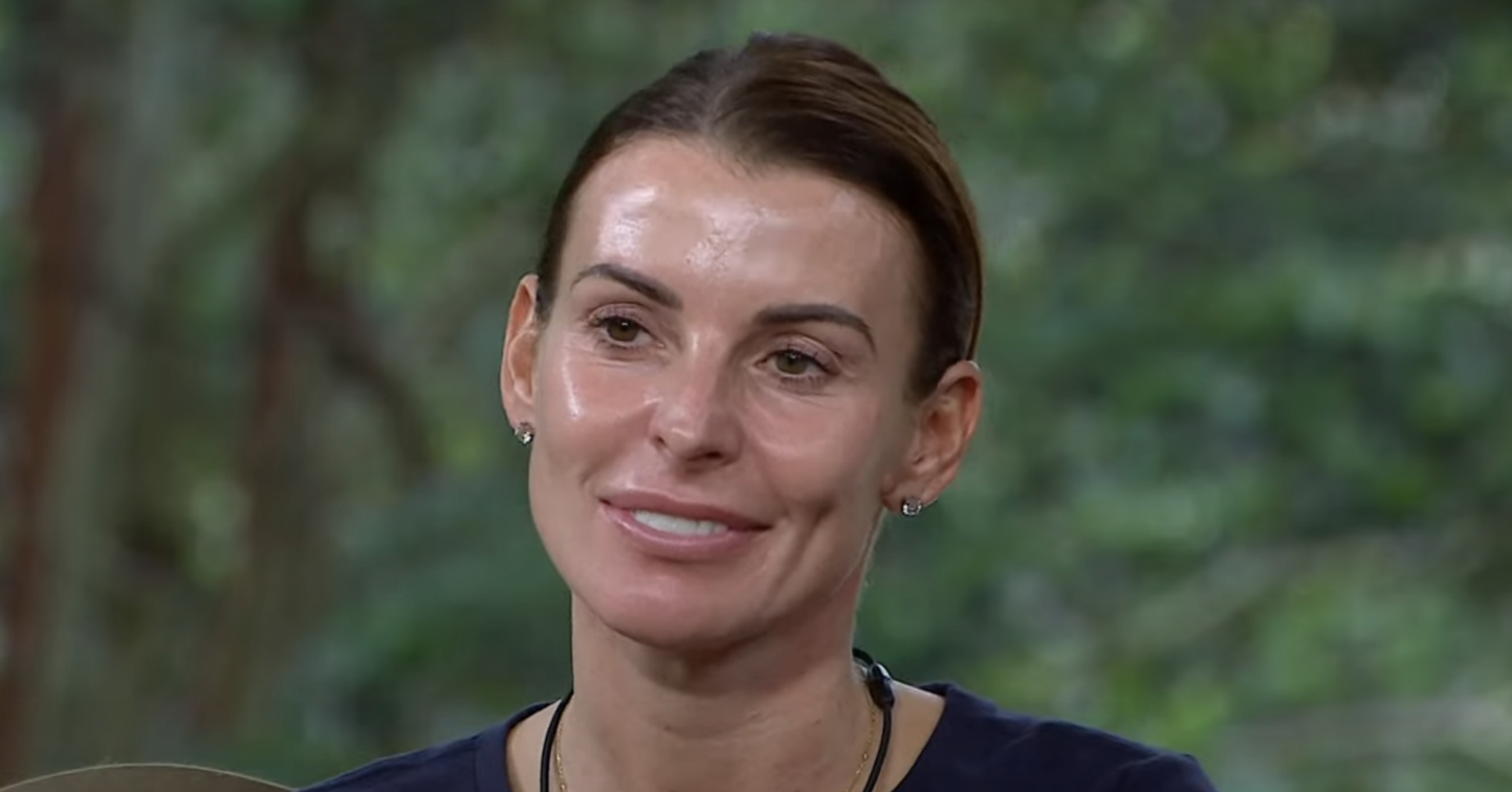 Coleen Rooney in the I'm A Celebrity studio after her eviction