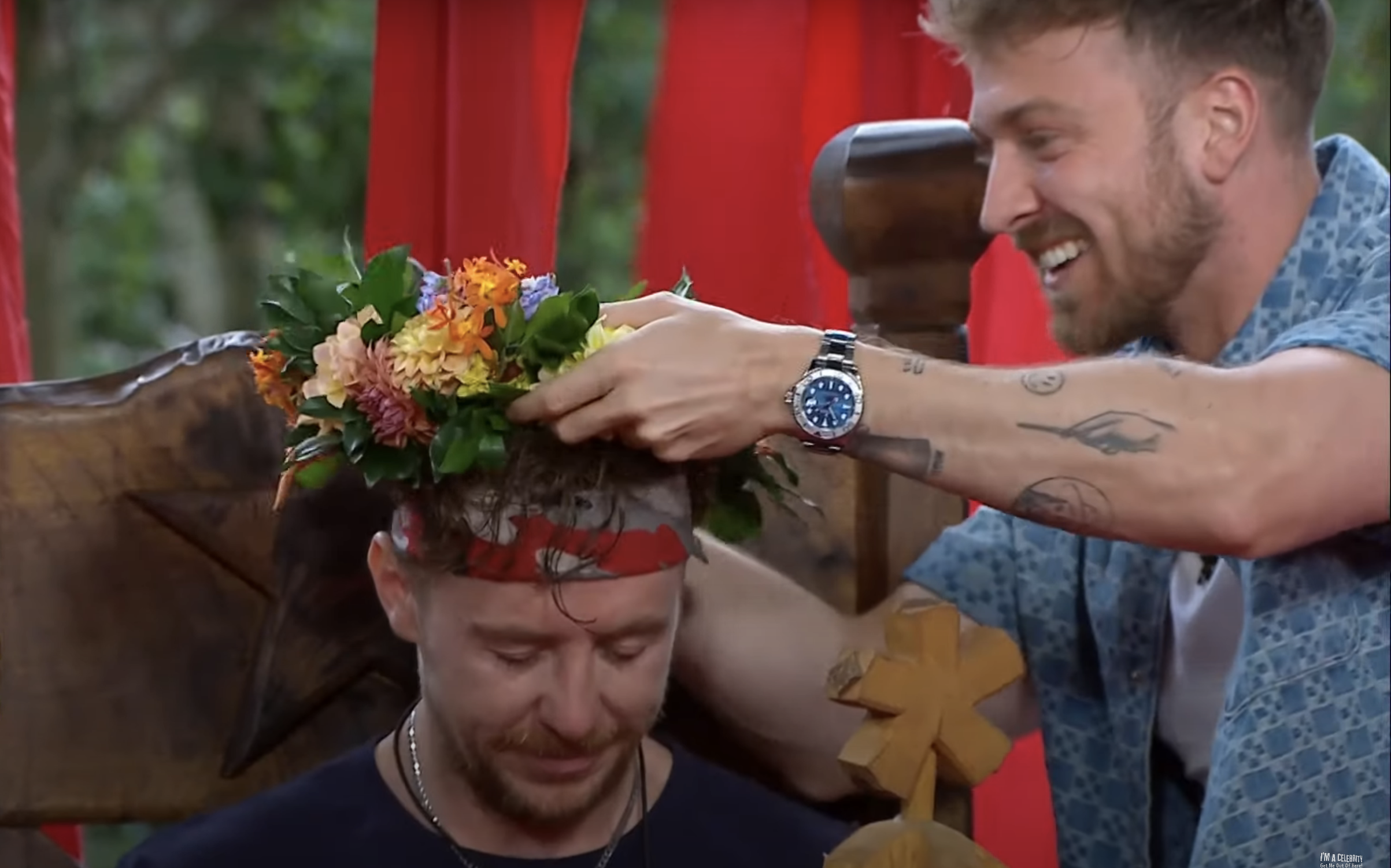 Danny Jones being crowned King of the Jungle