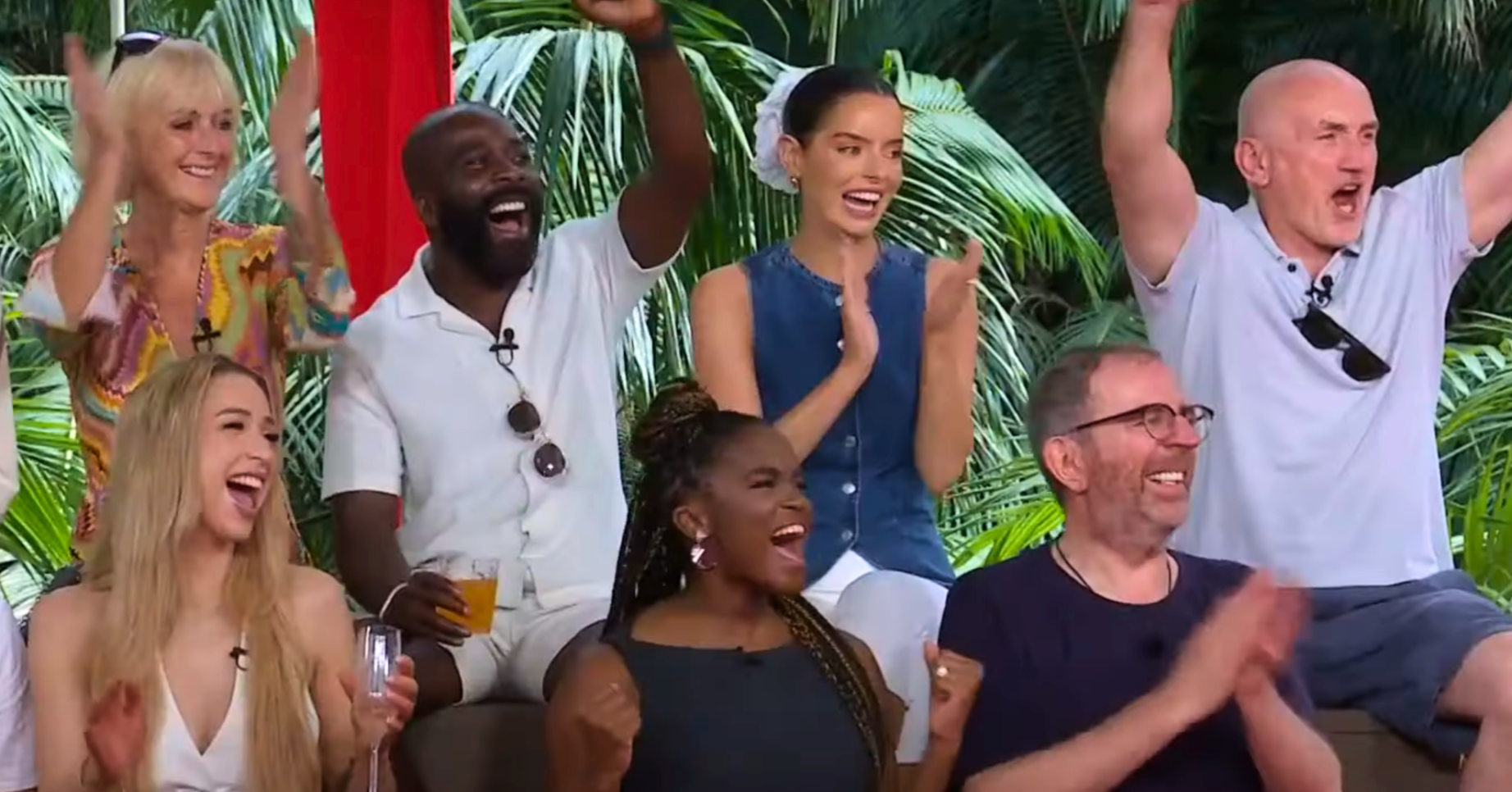 Cast of I'm A Celebrity cheering