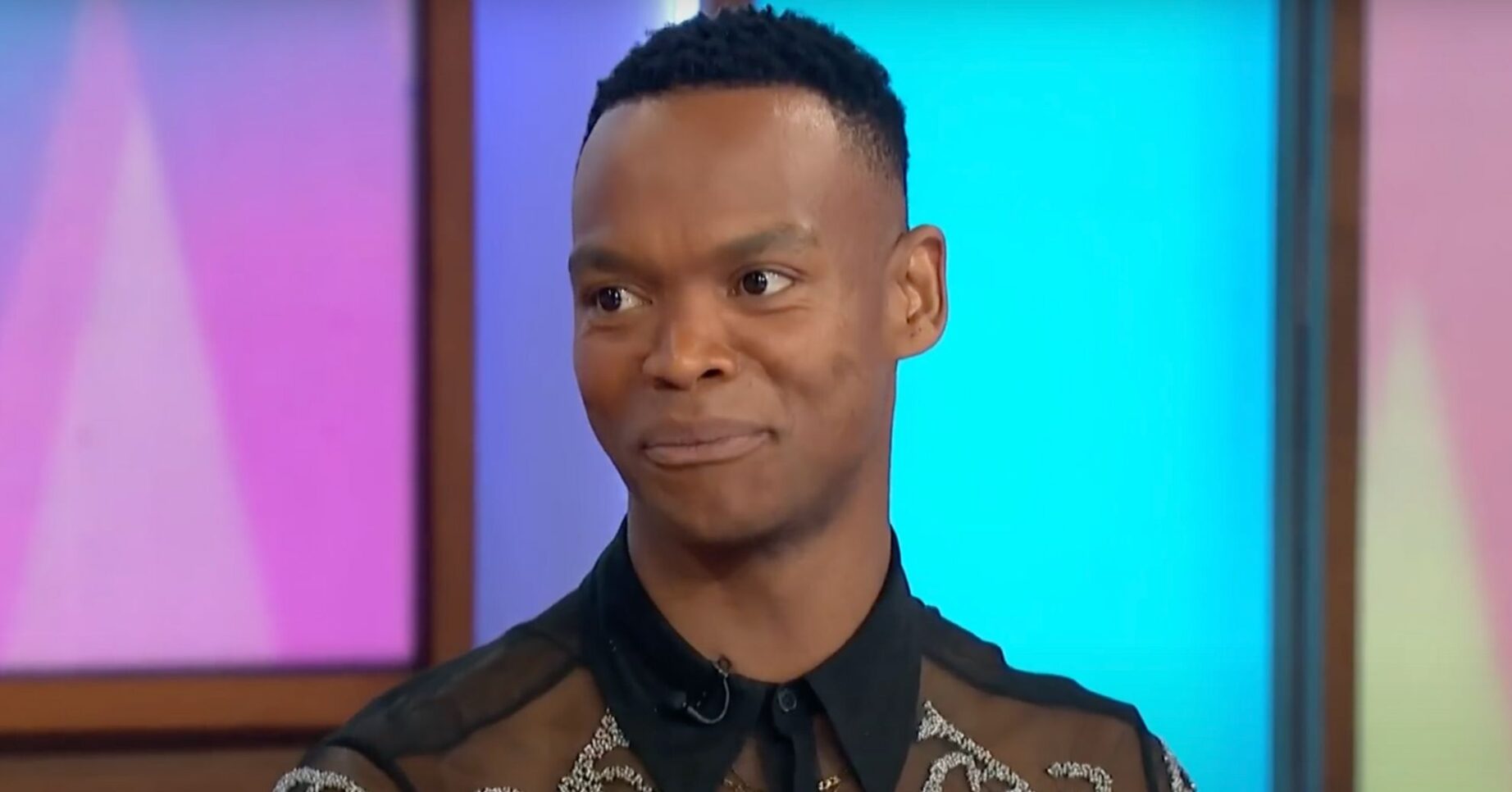 Strictly star Johannes Radebe smiling on Loose Women