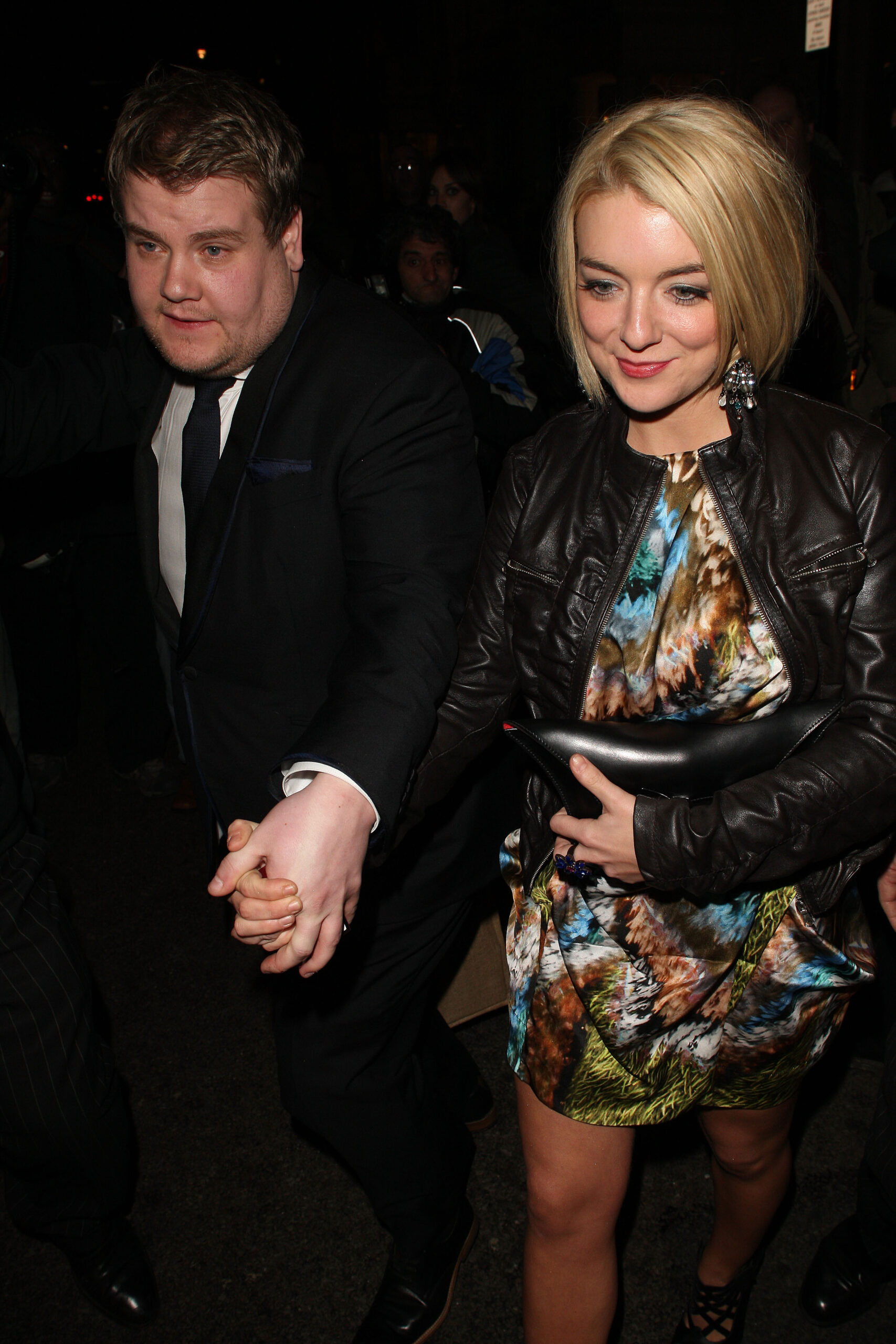 Sheridan Smith and James Corden holding hands