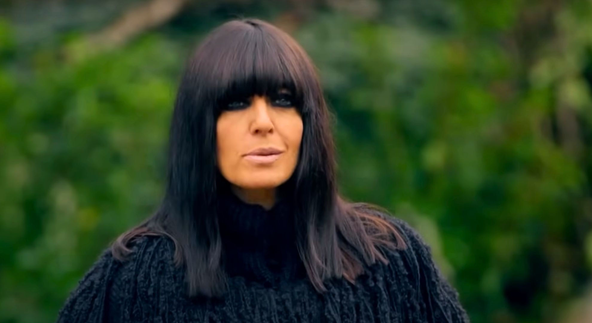 Claudia Winkleman outside the castle where The Traitors is filmed