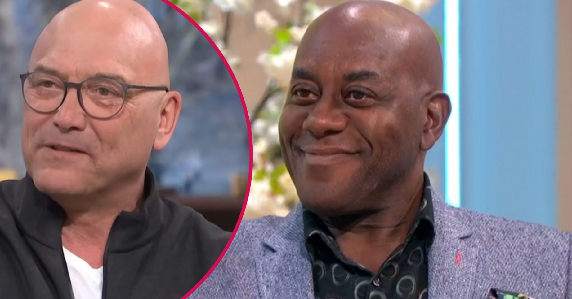 Ainsley Harriott with Gregg Wallace in bubble
