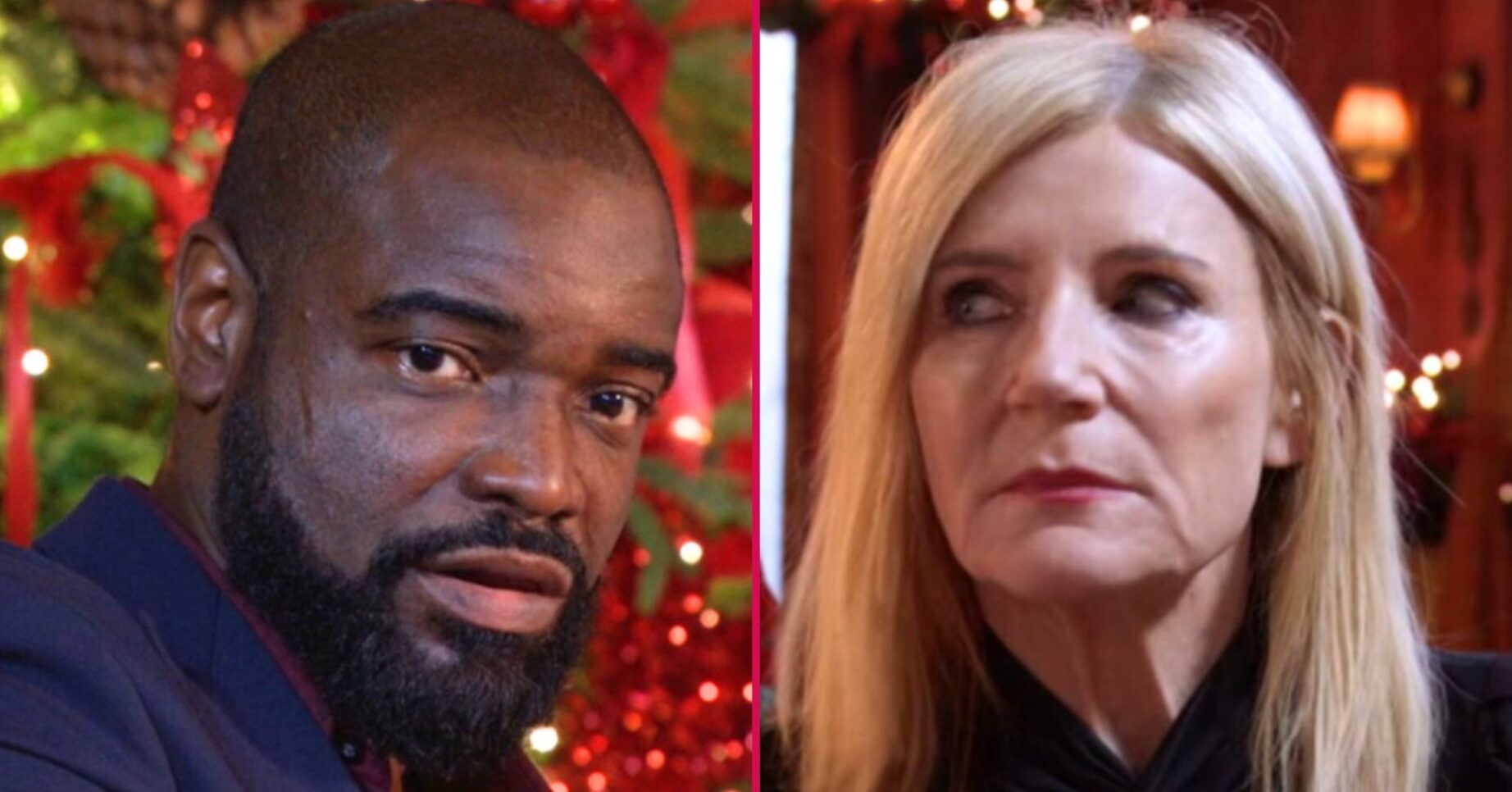 Composite image of Junior and Cindy looking shady on EastEnders (Credit: BBC/Composite: ED!)