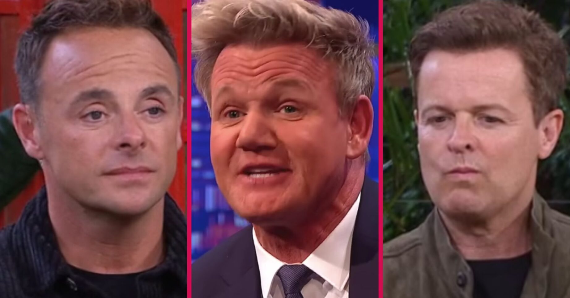 Ant, Gordon and Dec looking serious