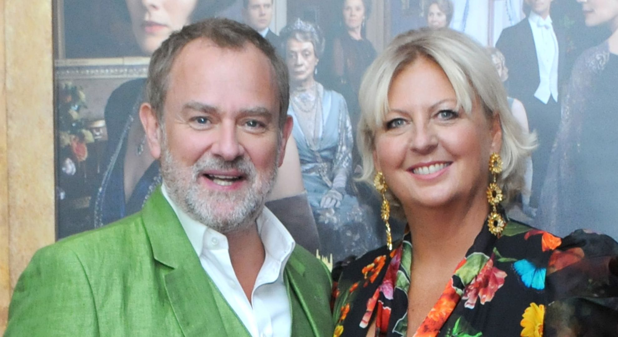 Hugh Bonneville and his wife smiling