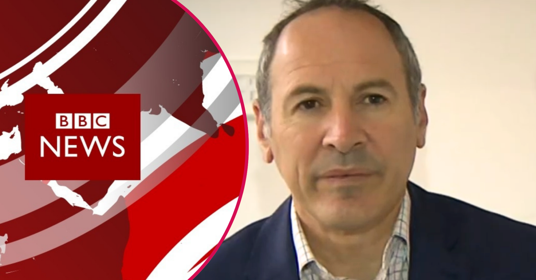 BBC News logo and presenter Will Glennon speaking to camera